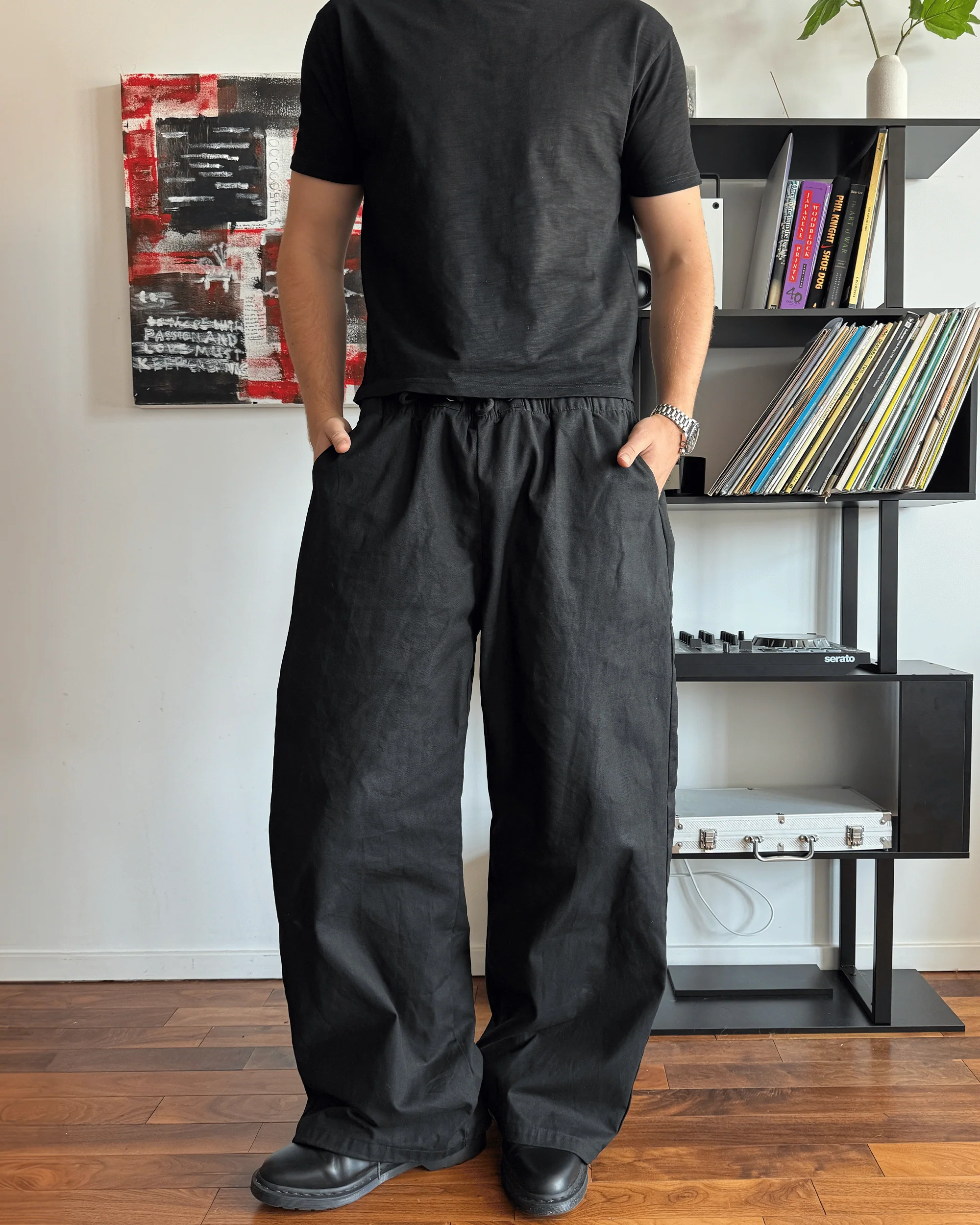 Black Canvas Pants - Image 3