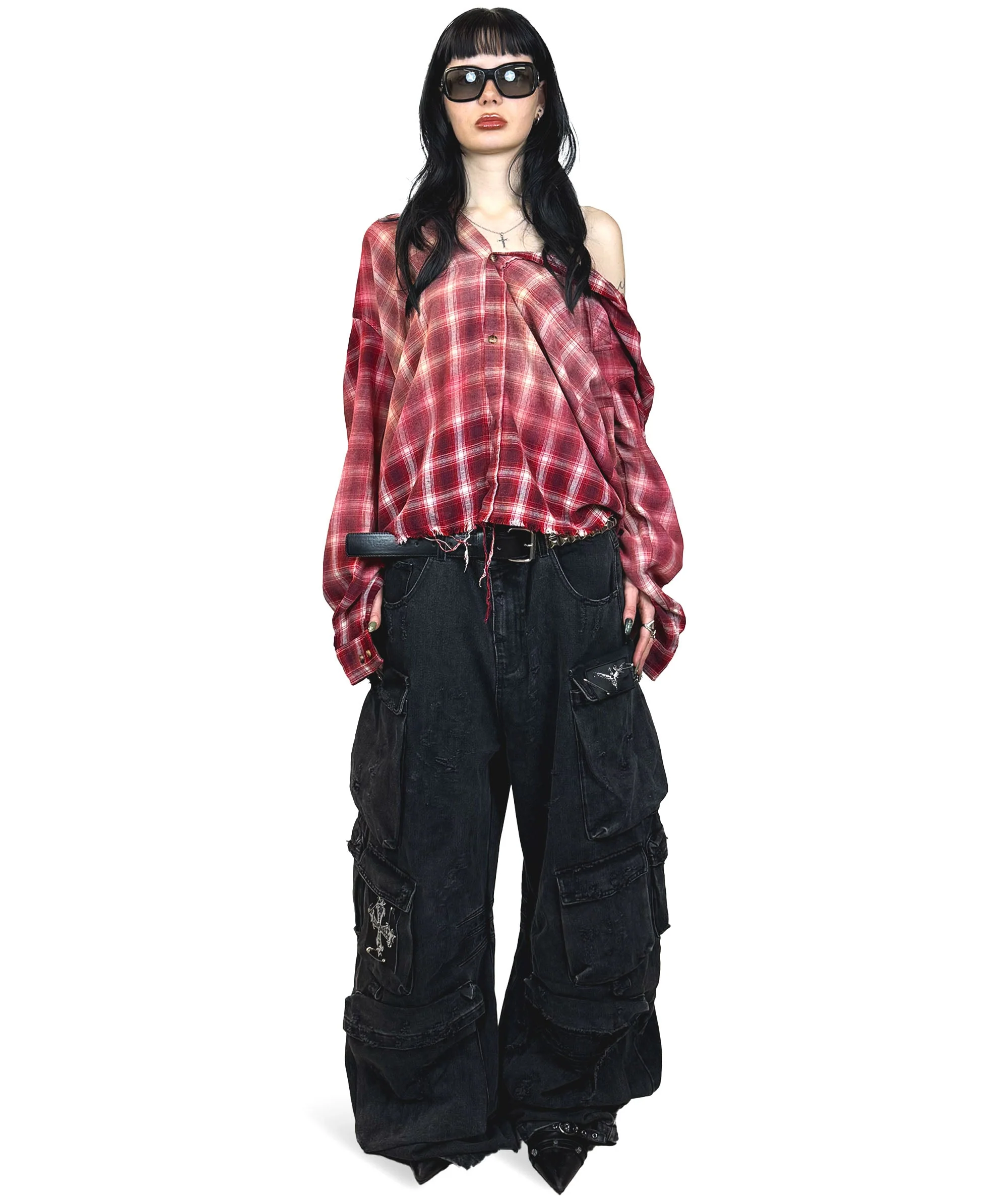 BLACK CARGO BIKER PANTS | UNISEX - Image 18