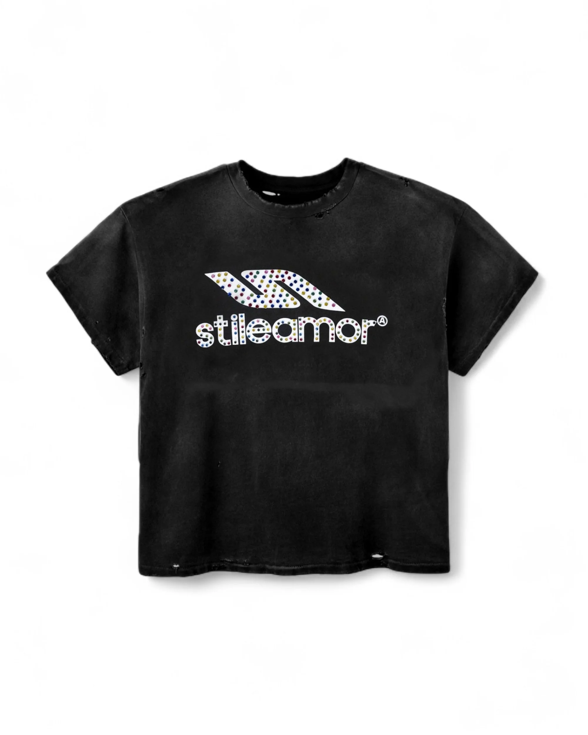 BLACK COLORÃTO RHINESTONE TEE
