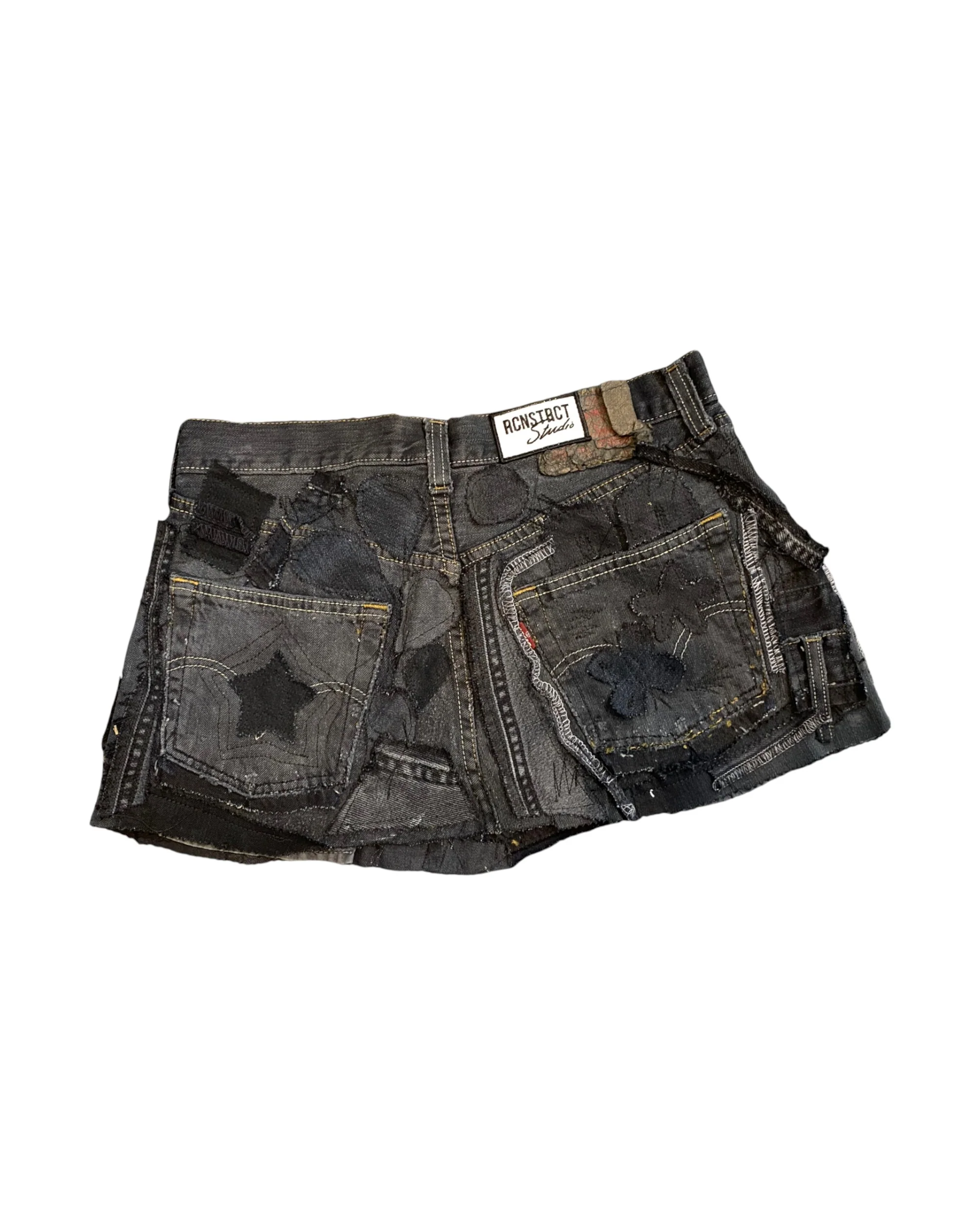 Black Denim Detail Patchwork Skirt/*Random Selection - Image 4