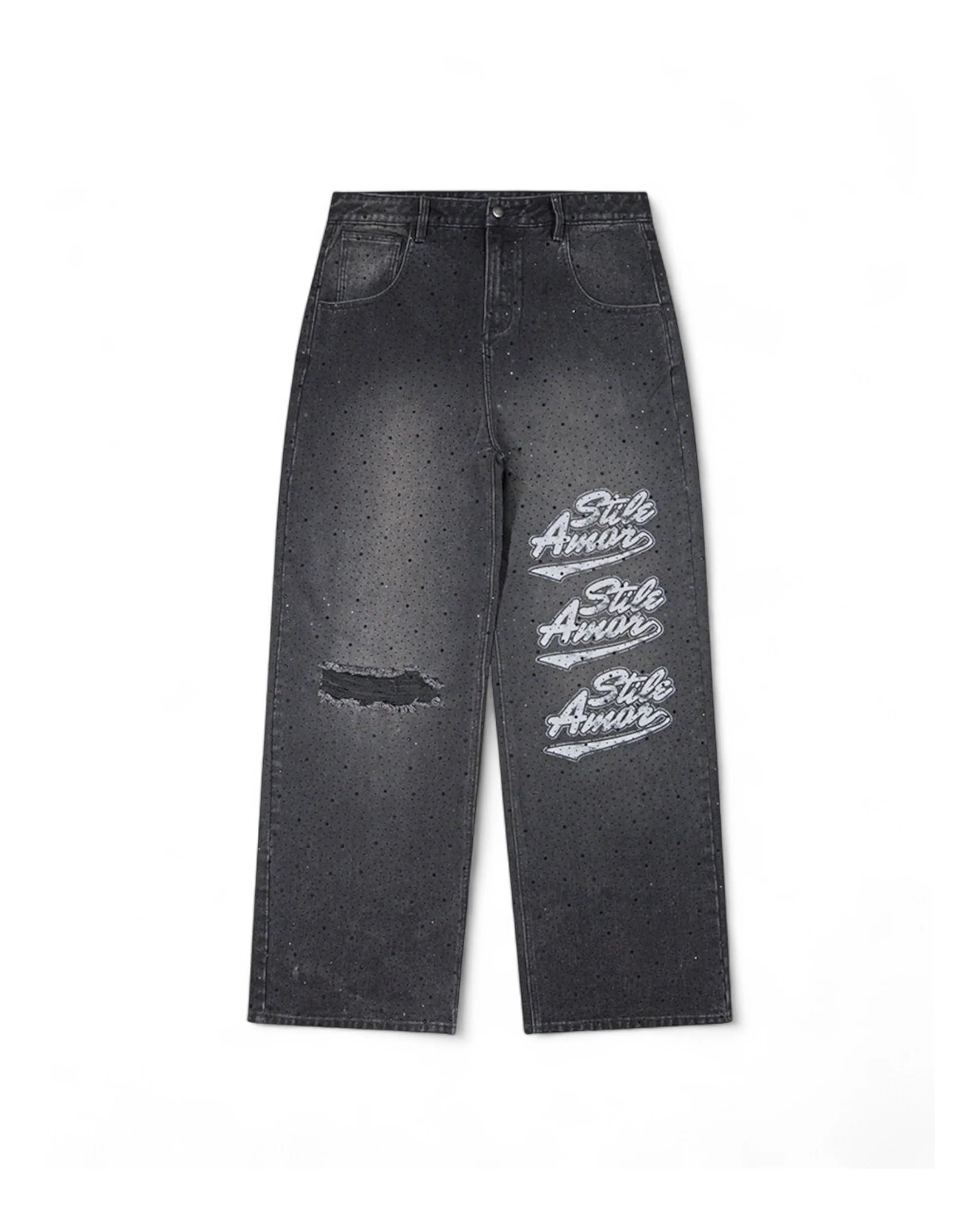 BLACK DIAMANTI BAGGY JEANS