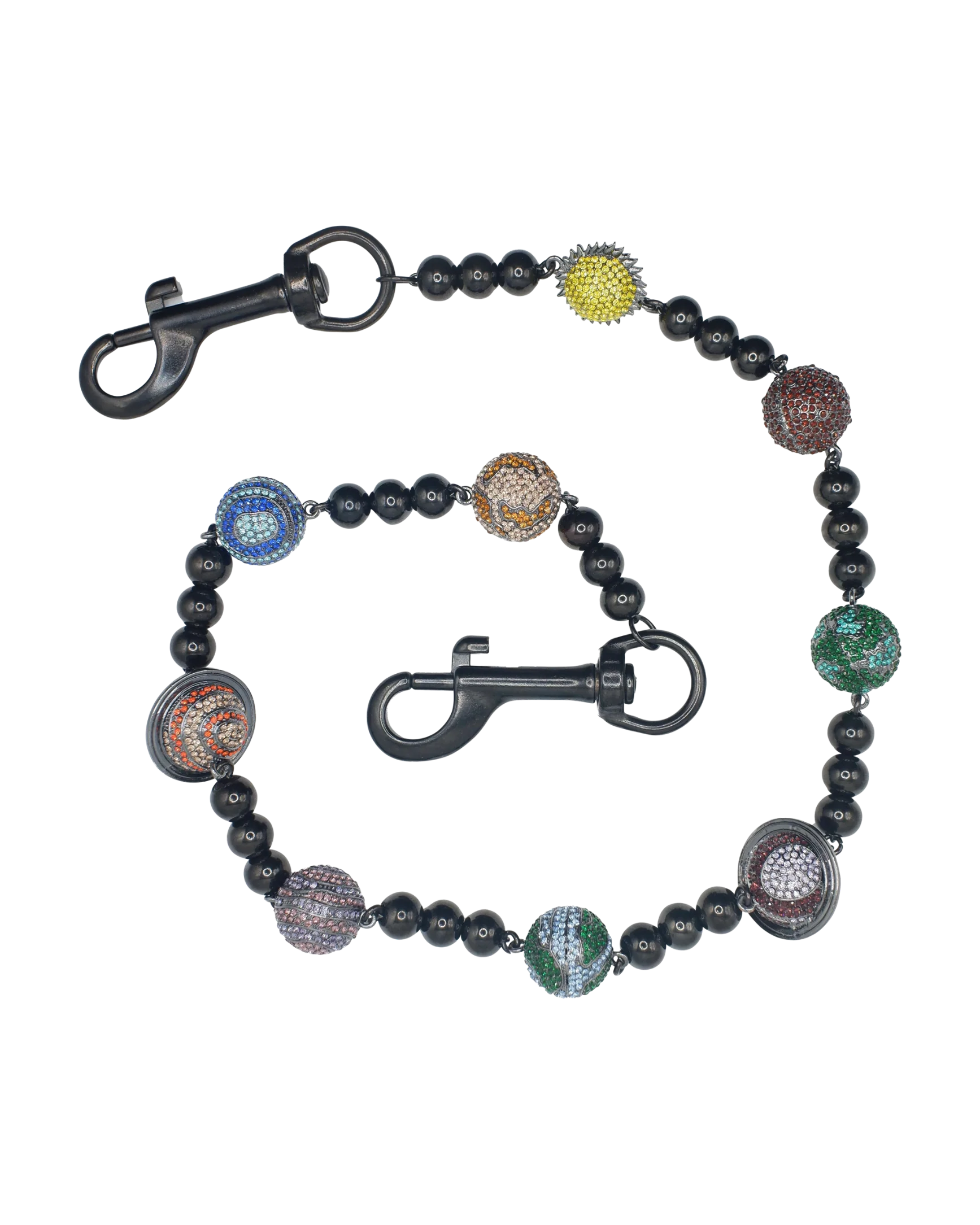 Black Large Planet Wallet Chain - Multicolor