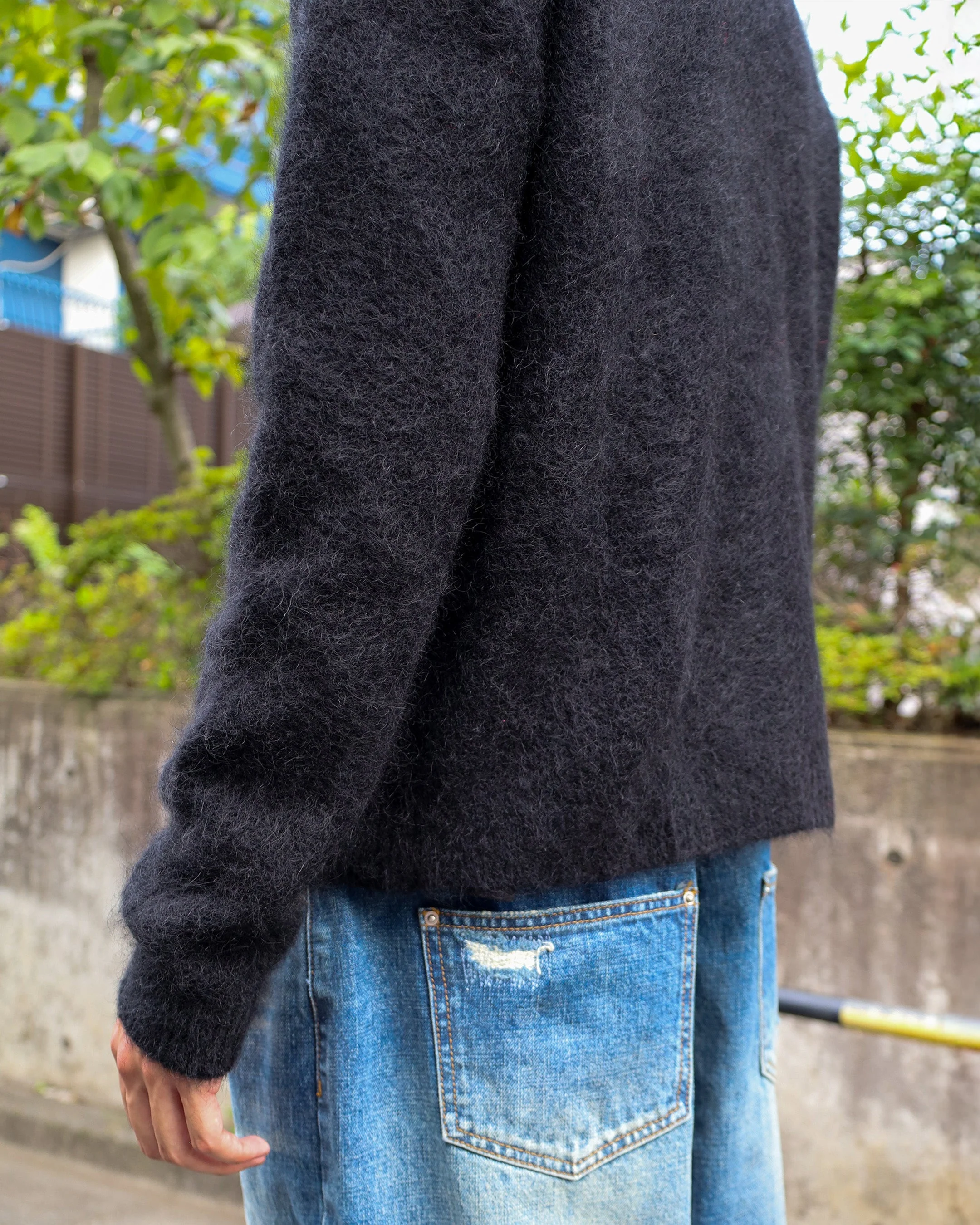 Black Mohair Knit Sweater - Image 10