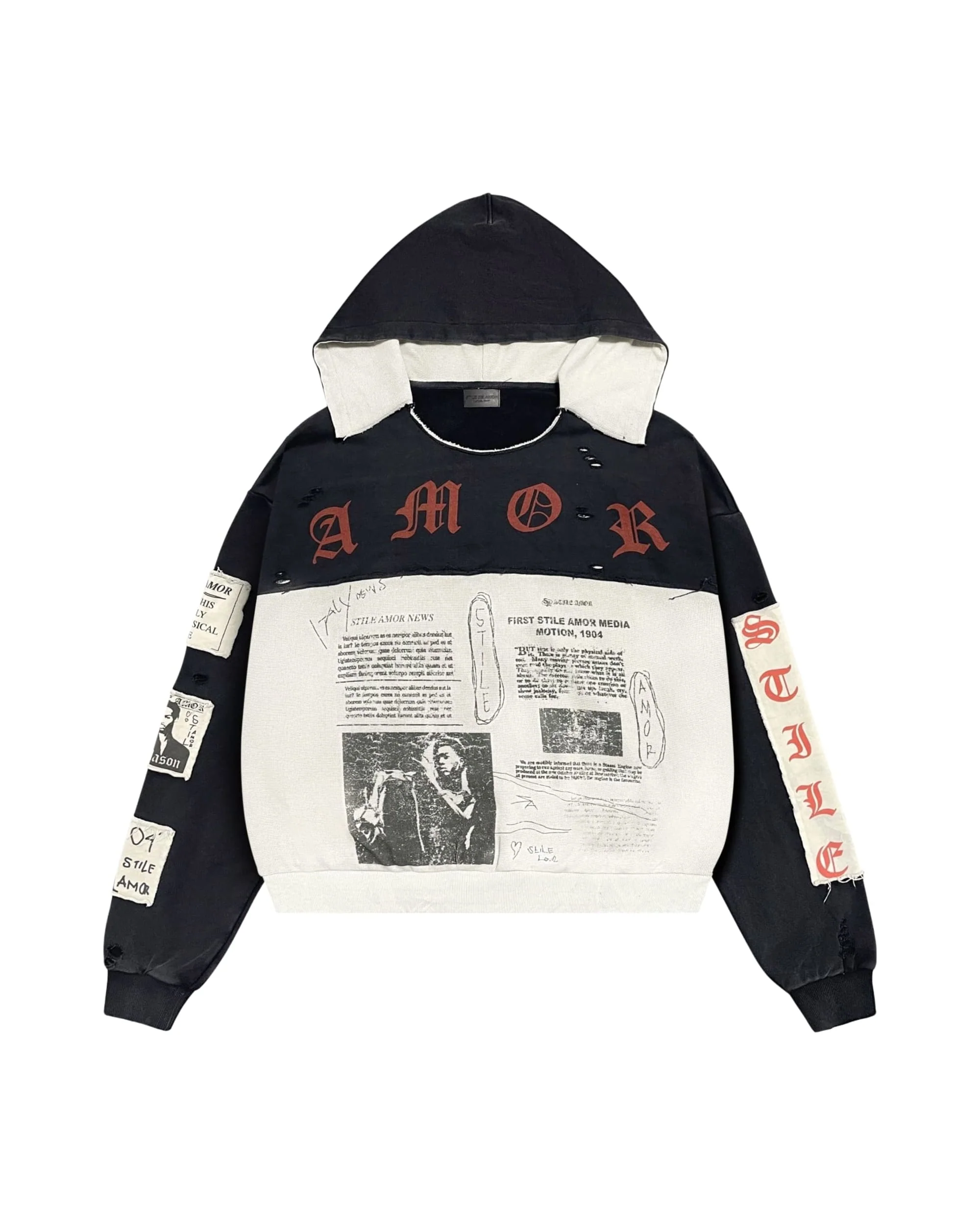 BLACK PATCH HOODIE