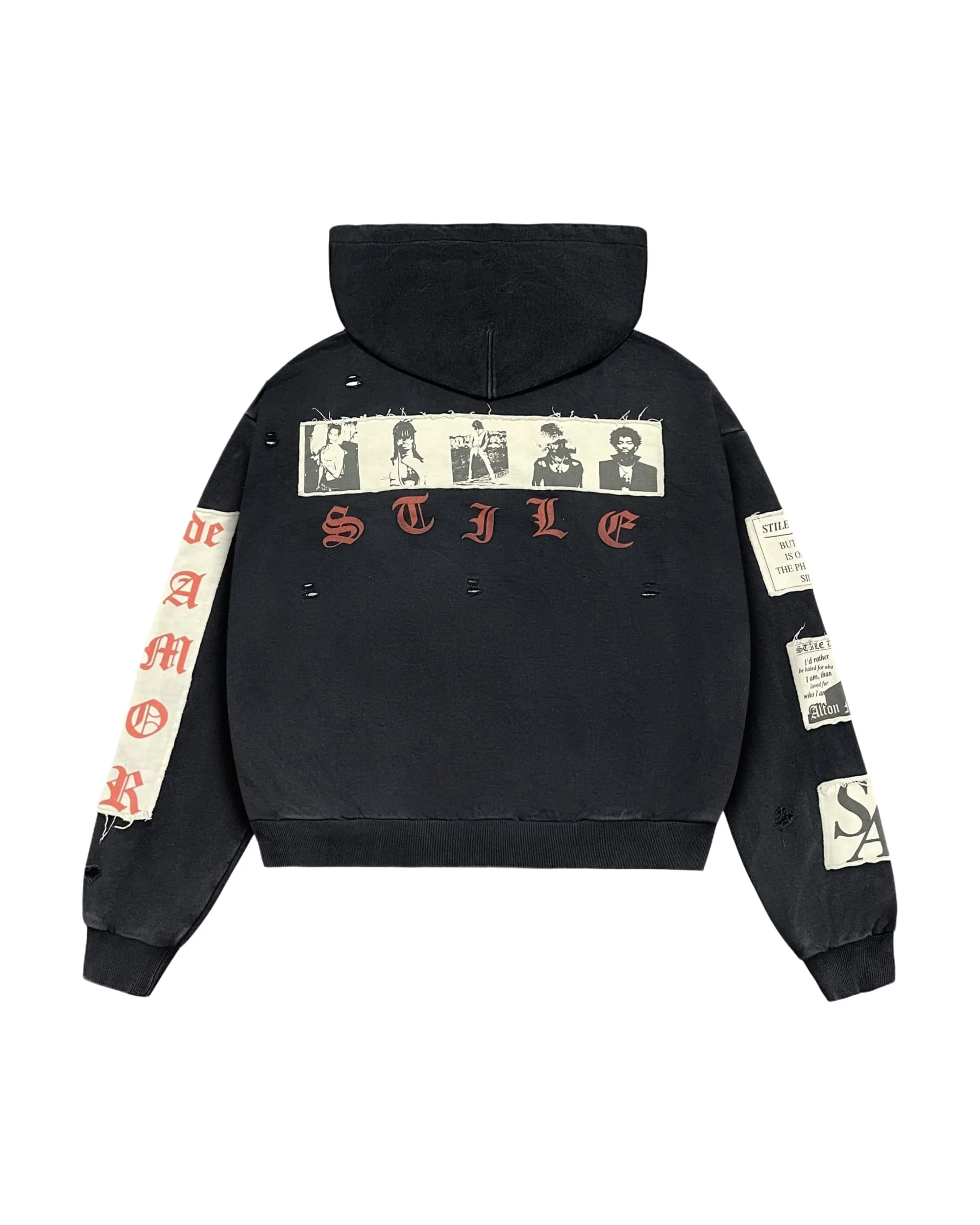 BLACK PATCH HOODIE - Image 2