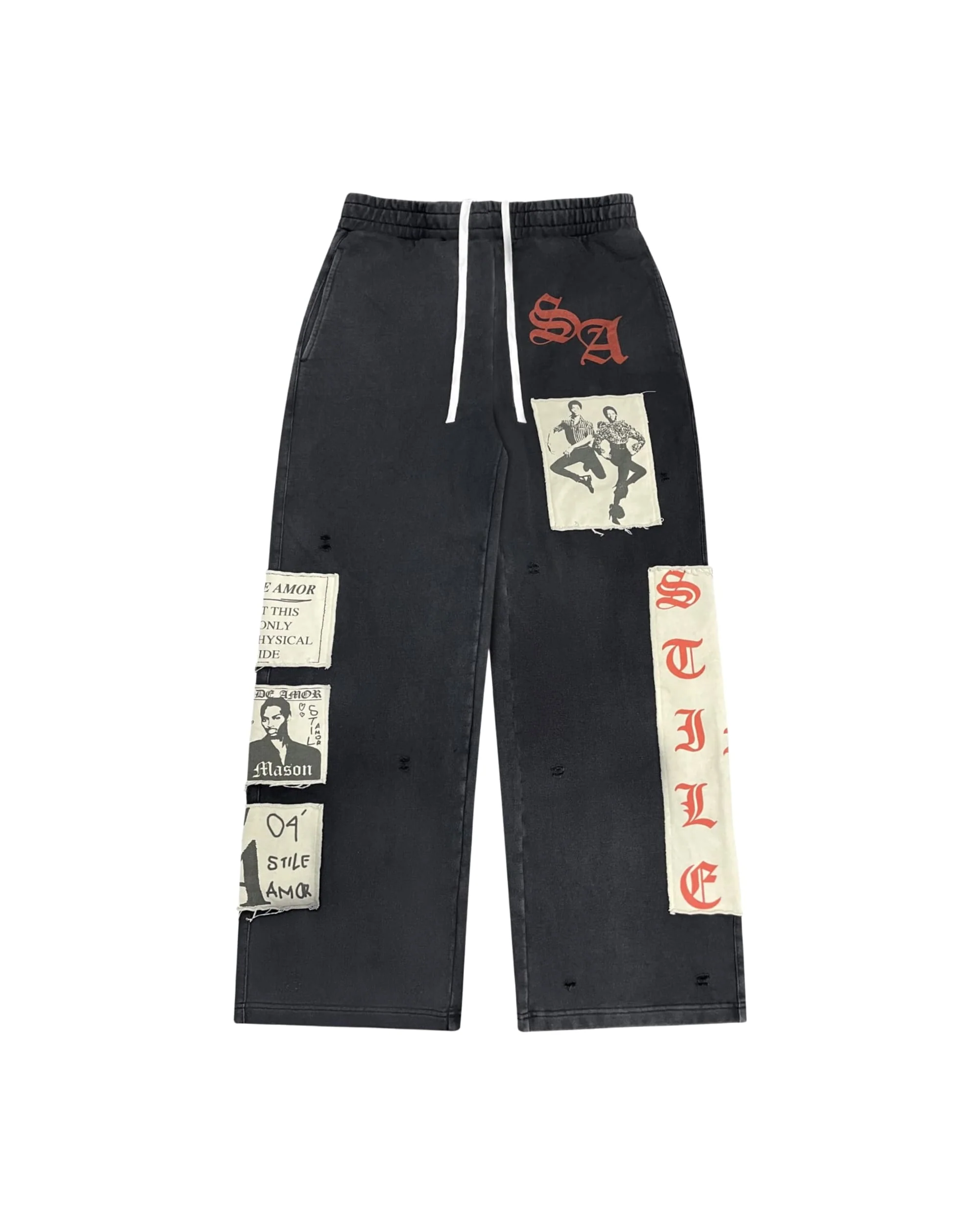 BLACK PATCH PANTS