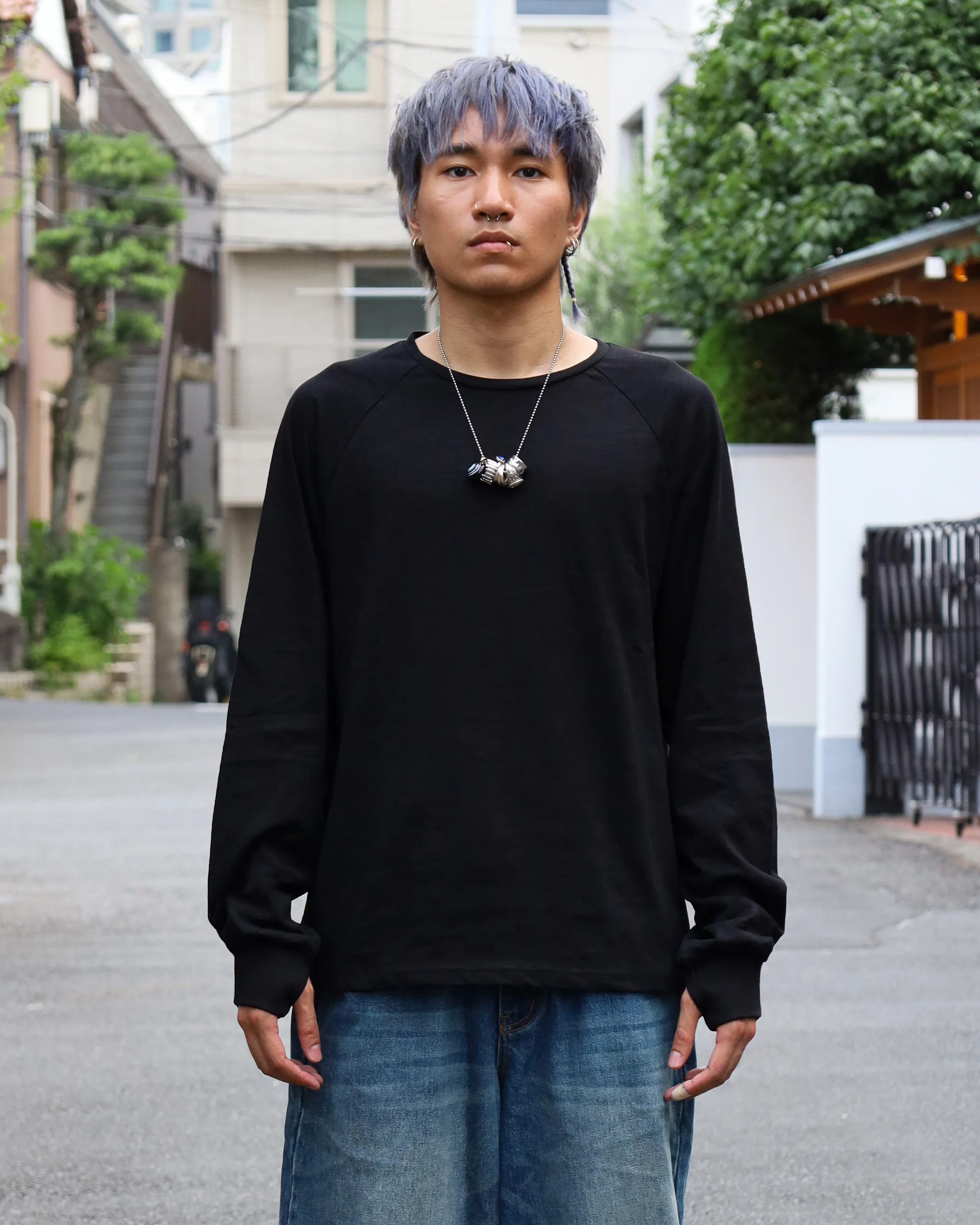 Black Slub Cotton Long-Sleeve - Image 5