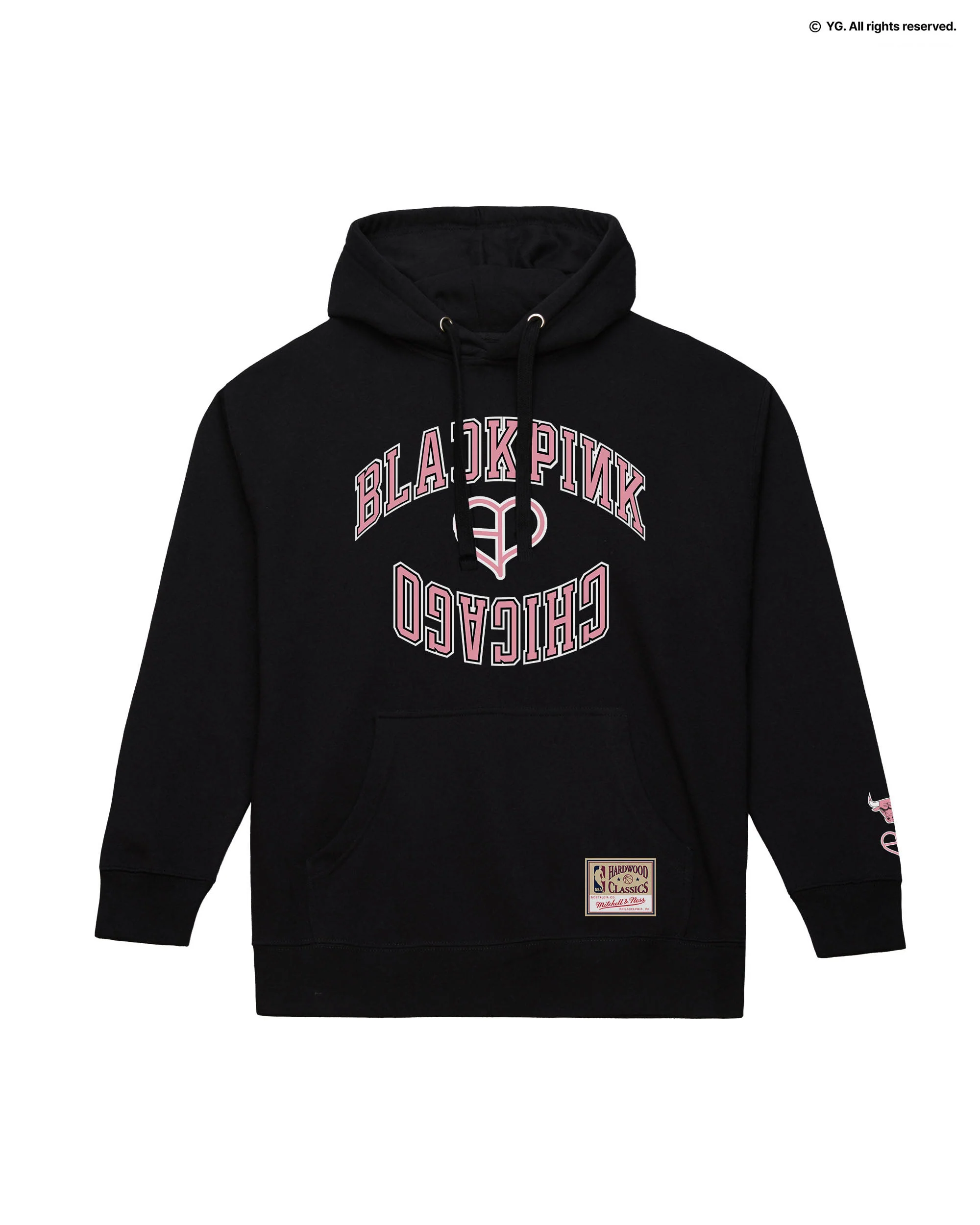 M&N X BLACKPINK BULLS HOODIE - BLACK