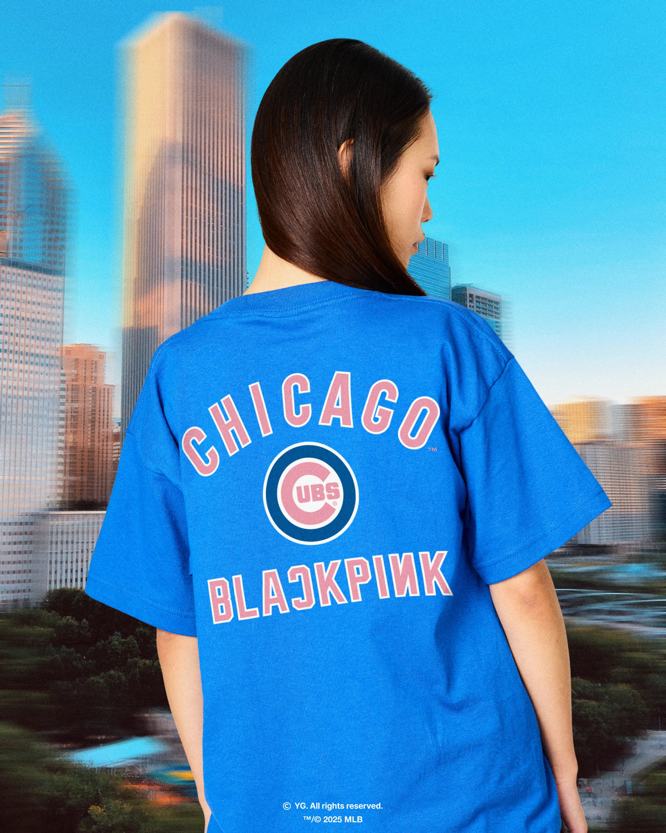 M&N X BLACKPINK CHICAGO CUBS TEE - BLUE - Image 3