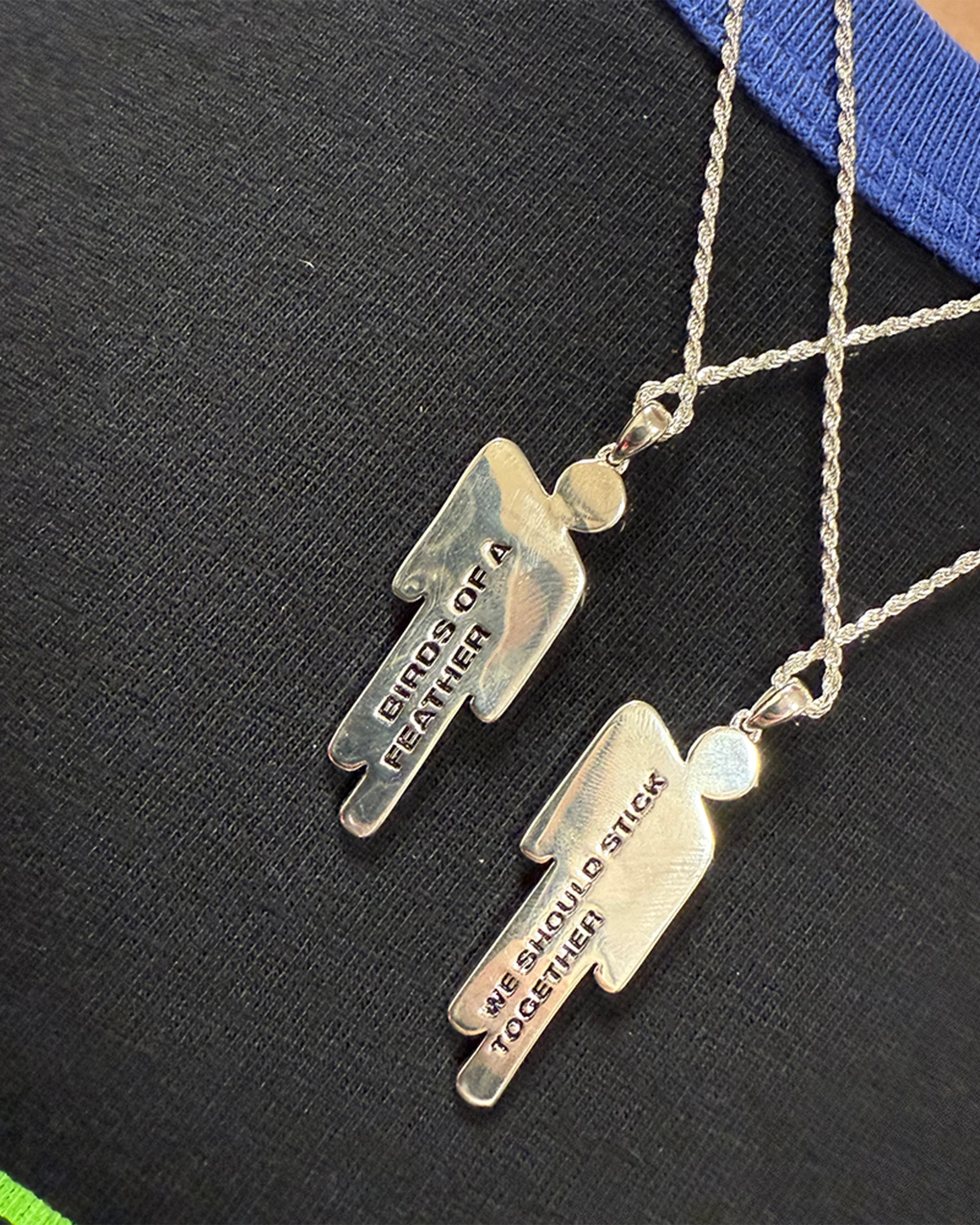 BLOHSH SILVER FRIENDSHIP NECKLACE 2 PACK - Image 3