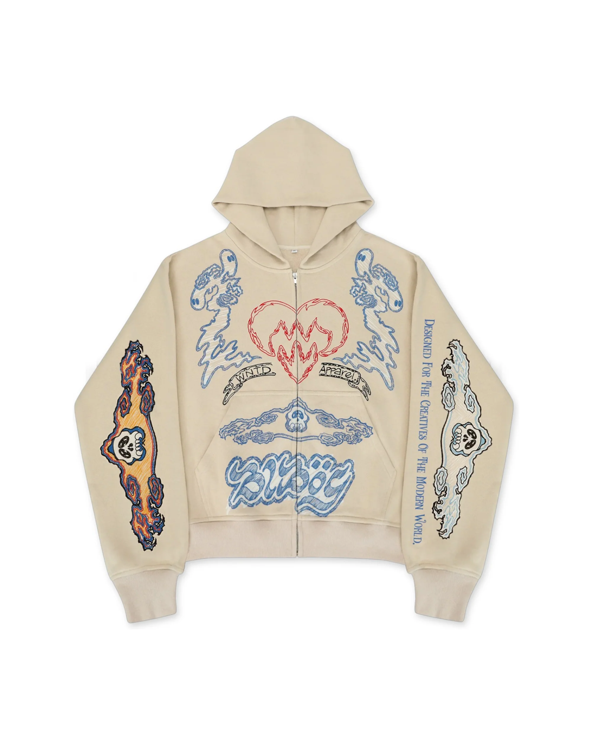BLU BOY SKETCH ZIP HOODIE