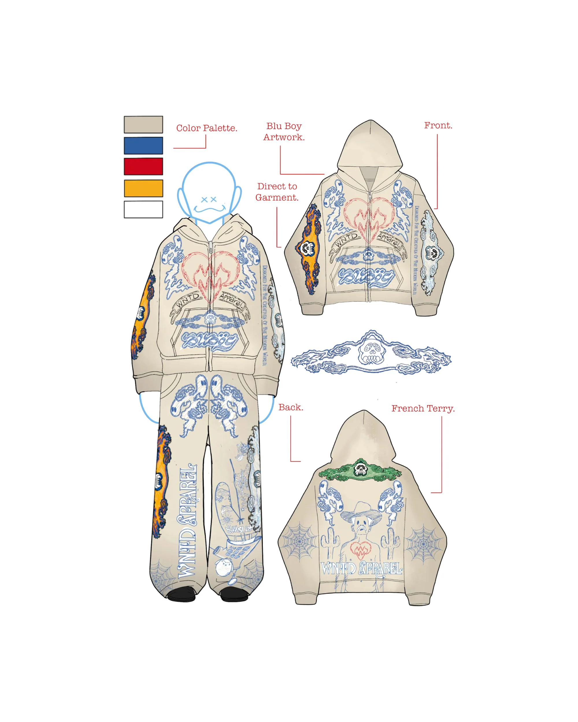 BLU BOY SKETCH ZIP HOODIE - Image 3
