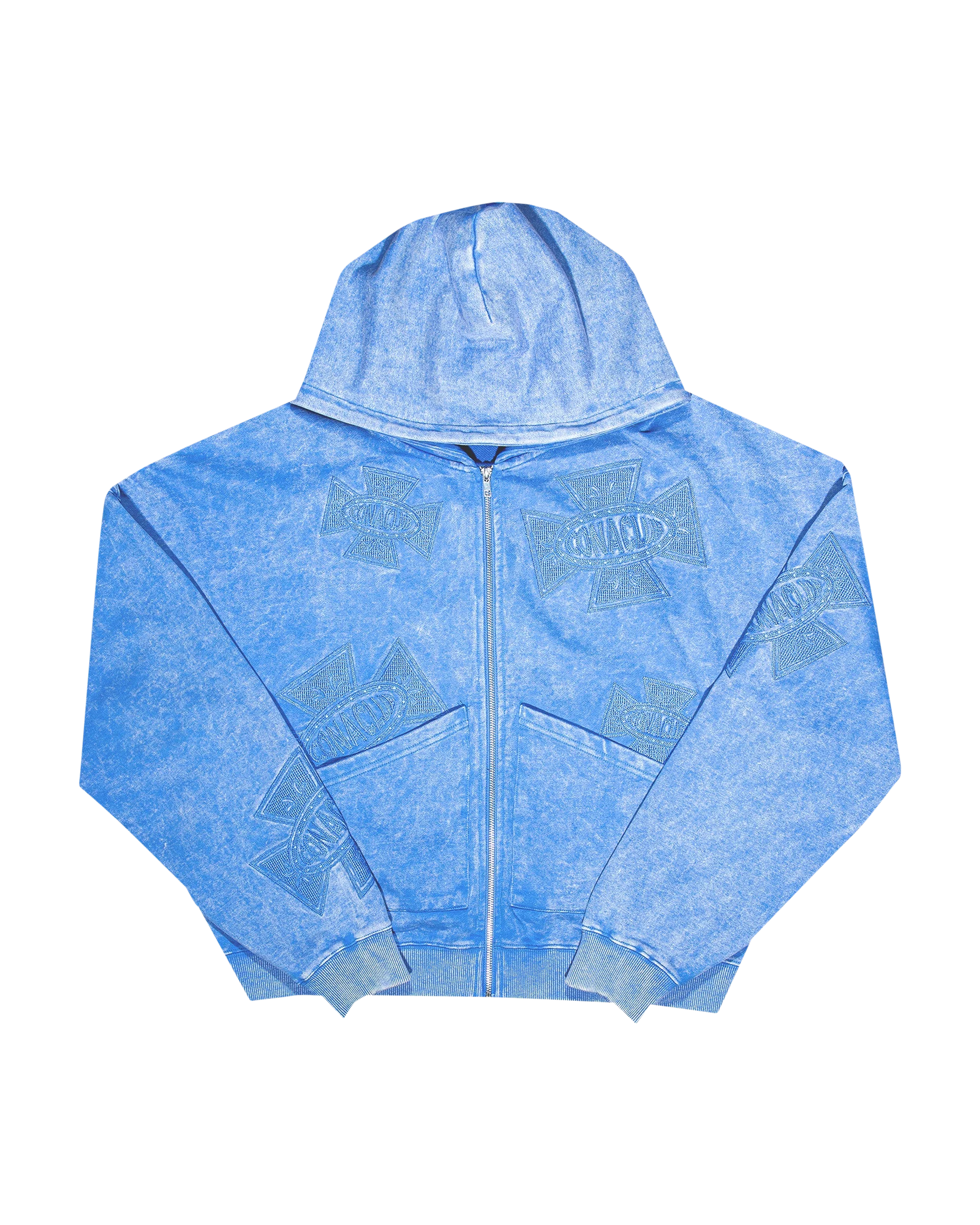 Blue Faded Logo Zip Up