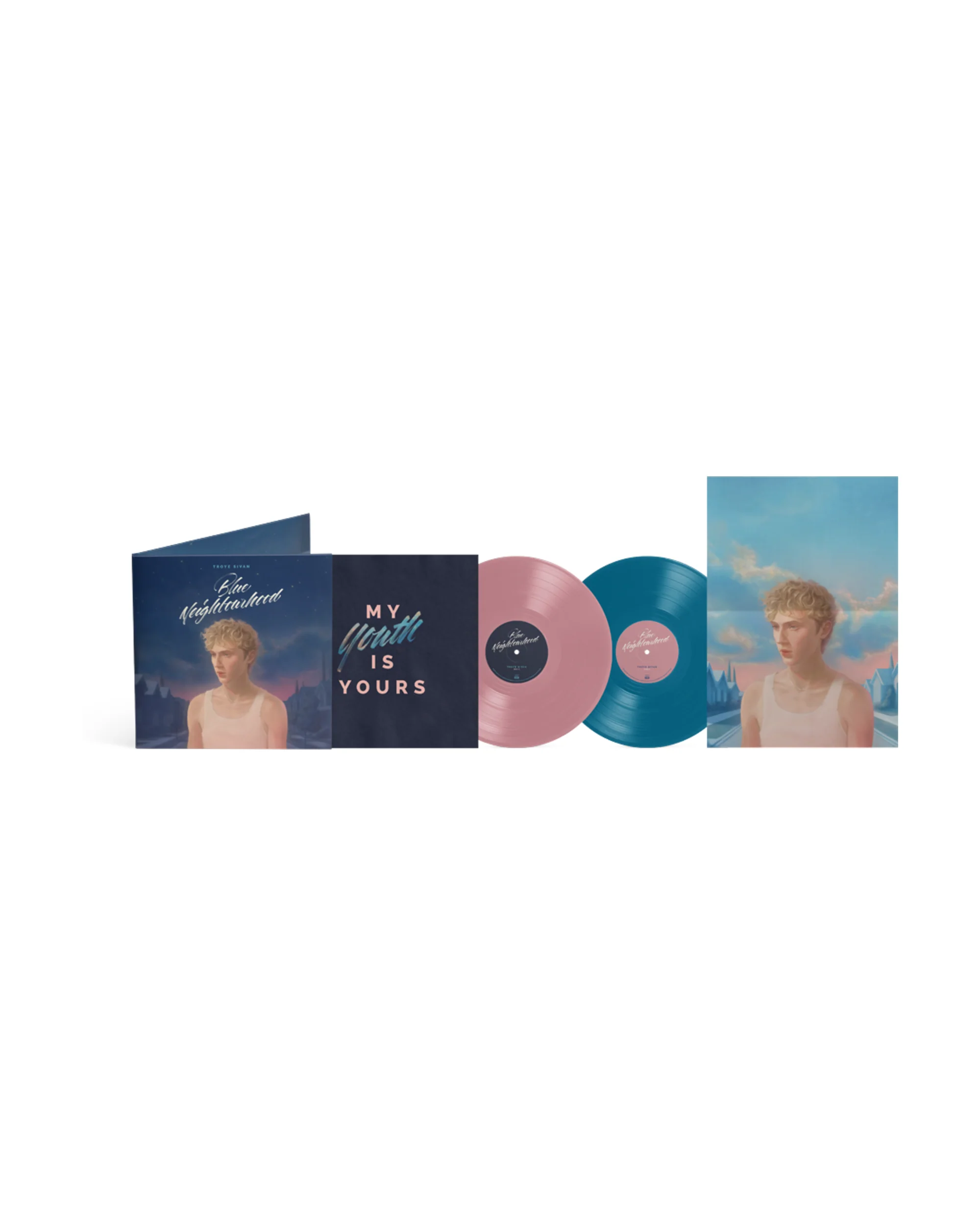 Blue Neighbourhood (10th Anniversary) Opaque Blush Pink & Opaque Pale Blue 2LP Vinyl - Image 2