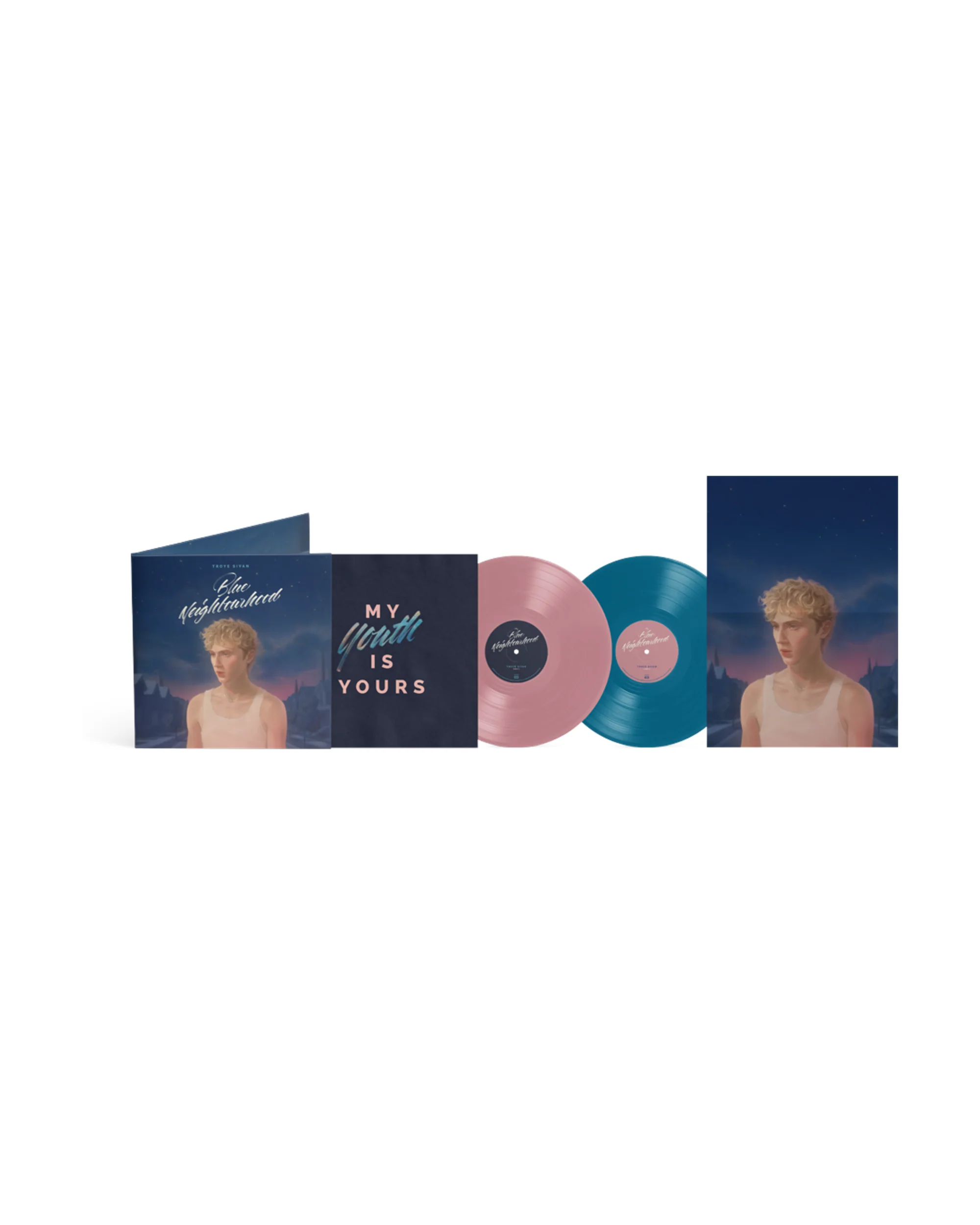 Blue Neighbourhood (10th Anniversary) Opaque Blush Pink & Opaque Pale Blue 2LP Vinyl - Image 3