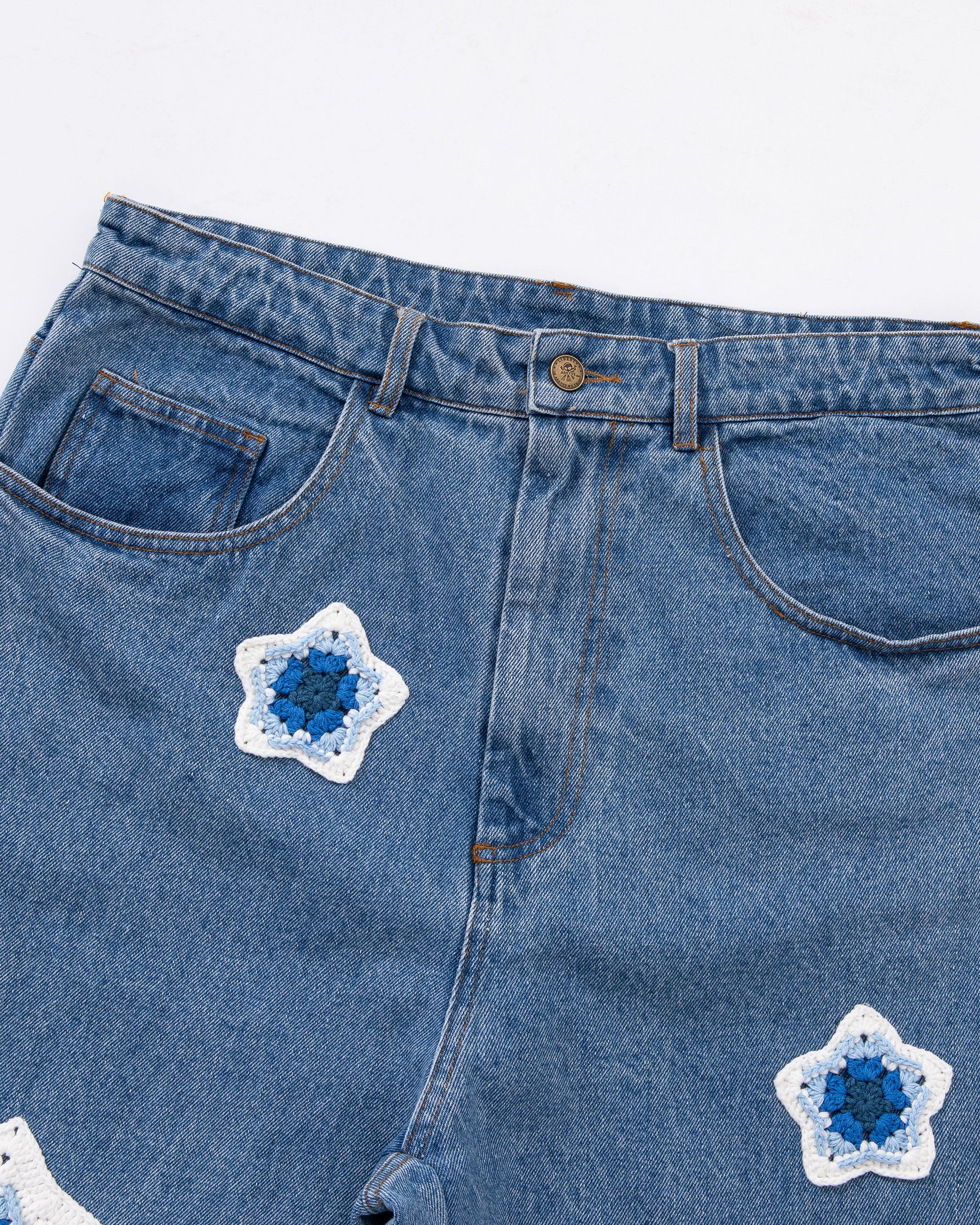 Blue Star Crochet Patch Denim - Image 3