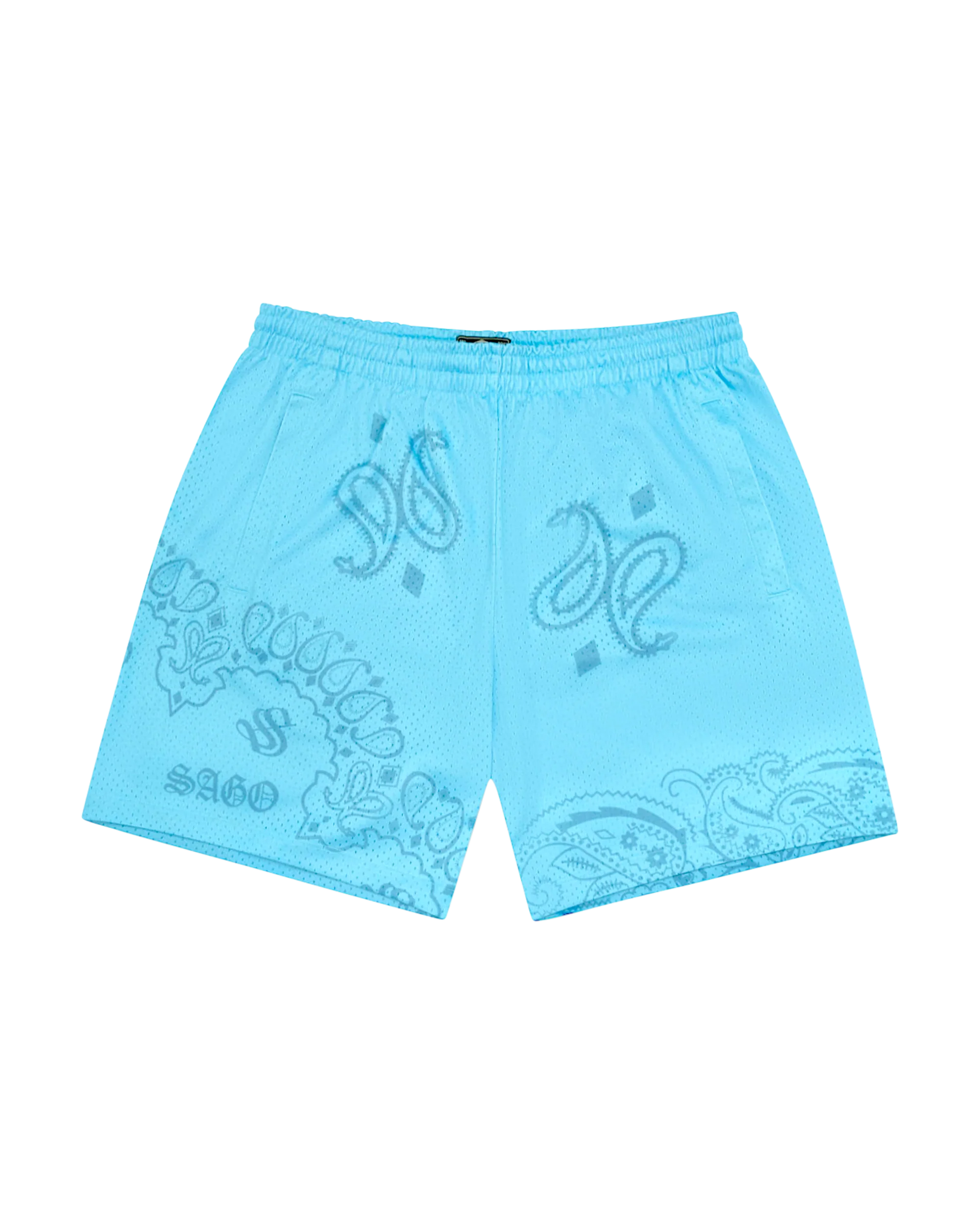 Blue tonal bandana shorts