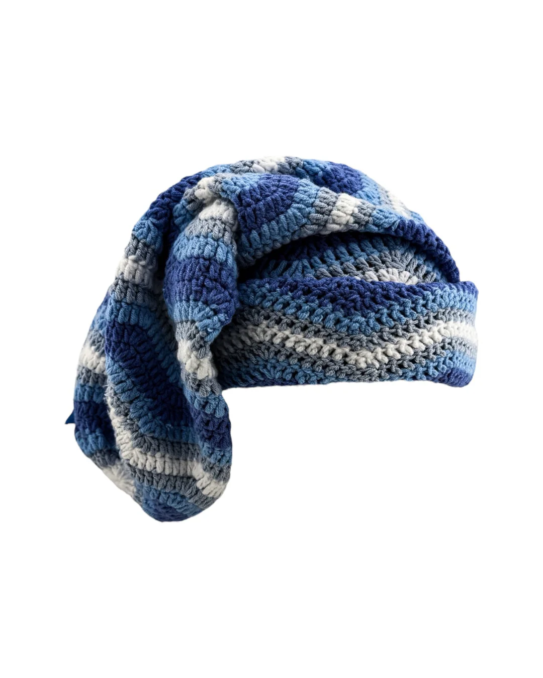 Blue Wave Crochet Sock Hat