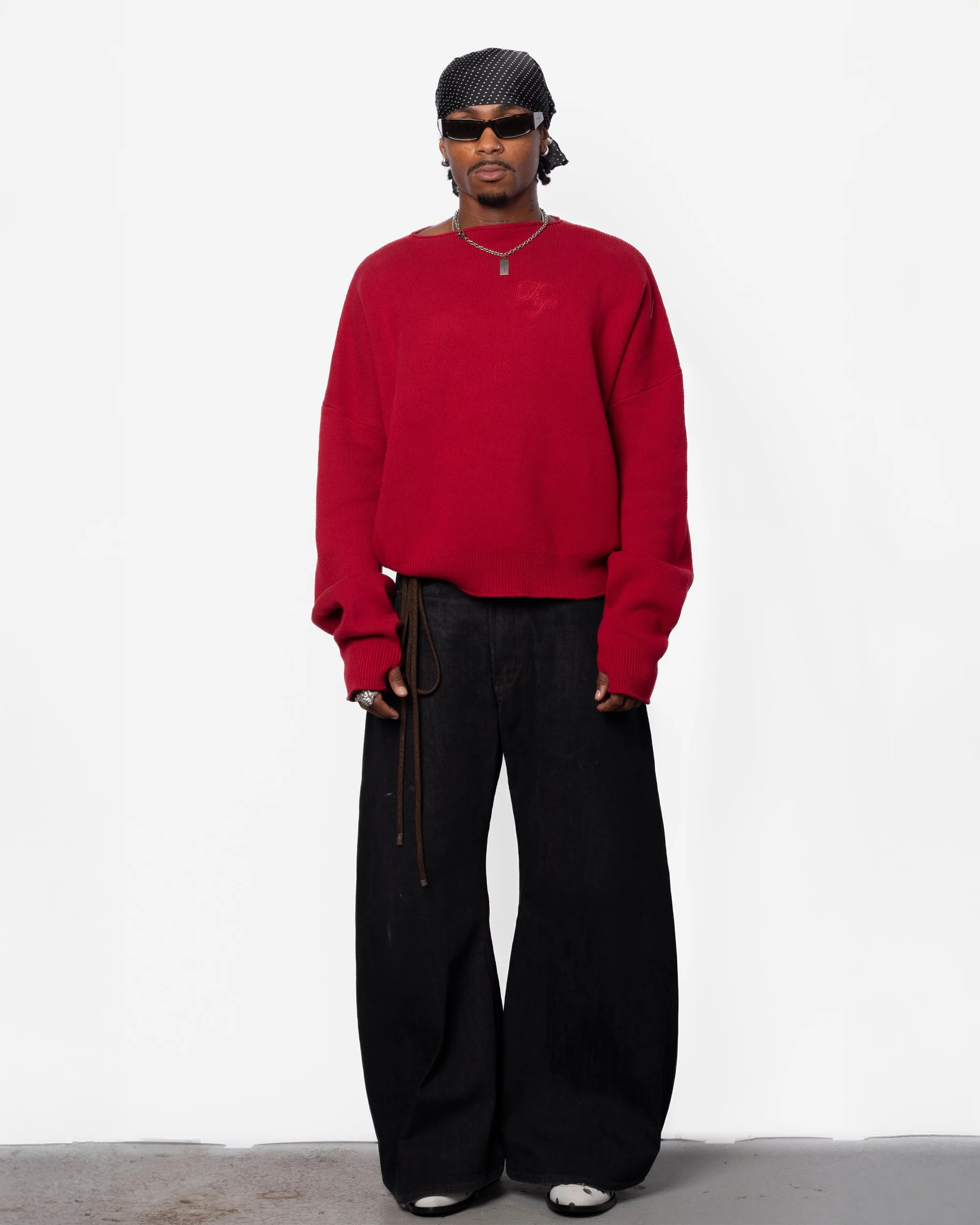 Boat Neck Sweater - Wine Burgundy - Image 2