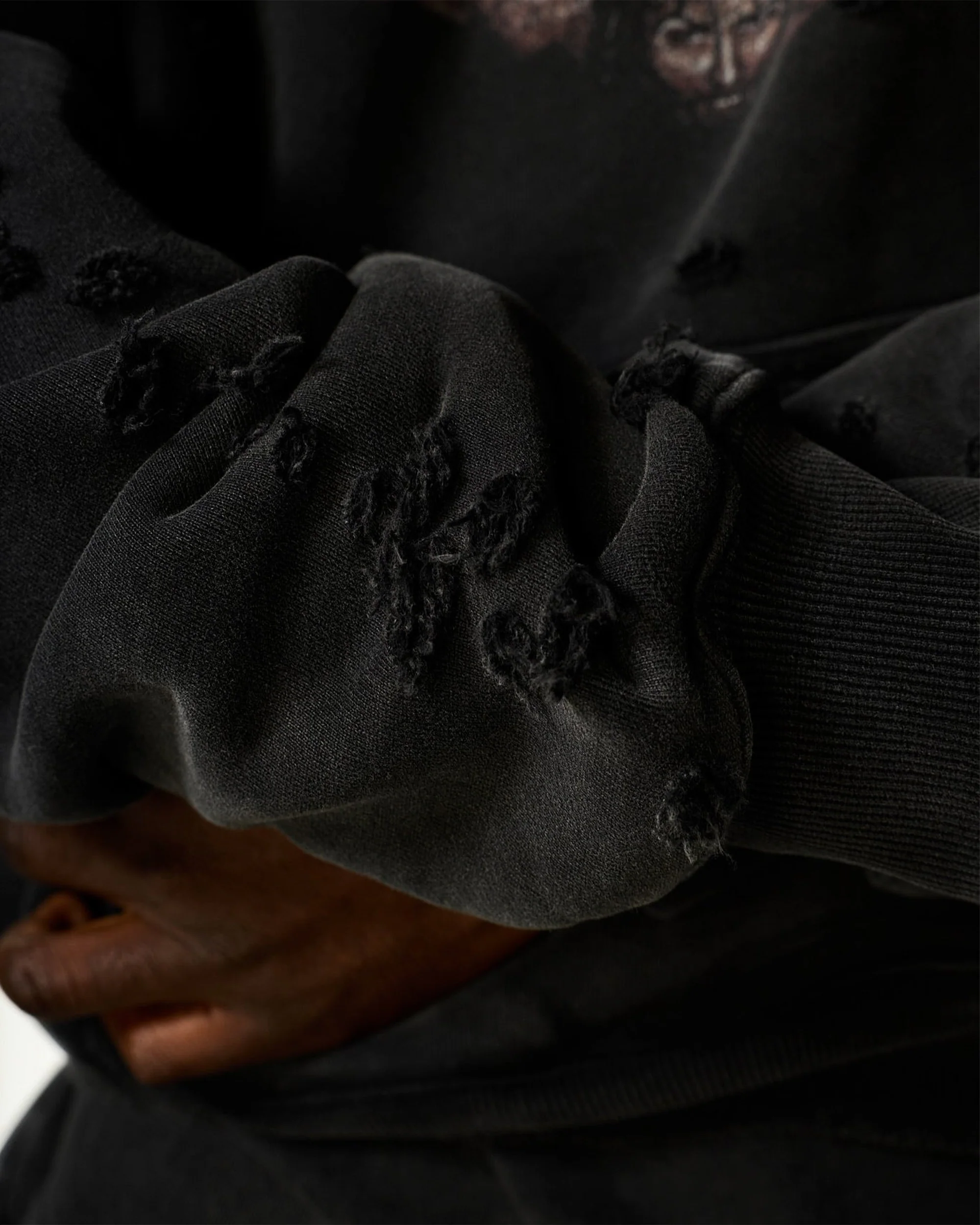 "BODY PIERCING" DISTRESSED HOODIE - Image 7