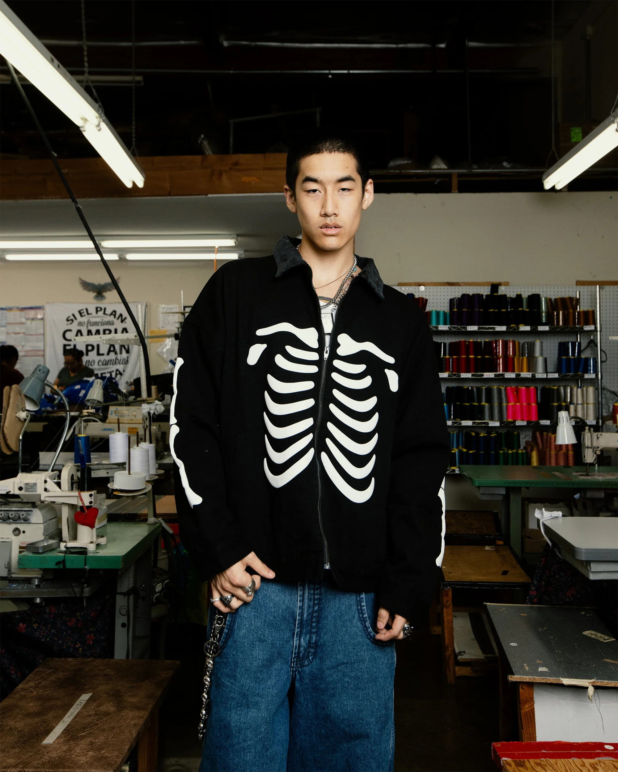 BONES WORK JACKET - BLACK - Image 2