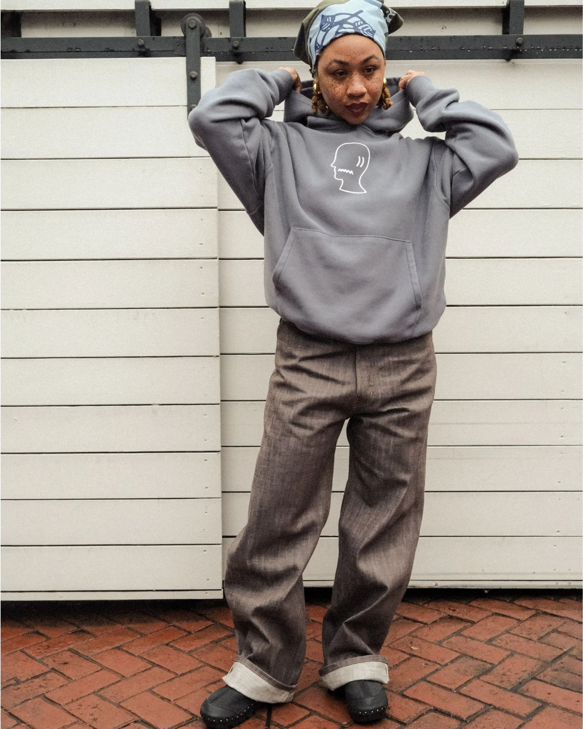 Brain Dead Logohead Hoodie - Slate - Image 2