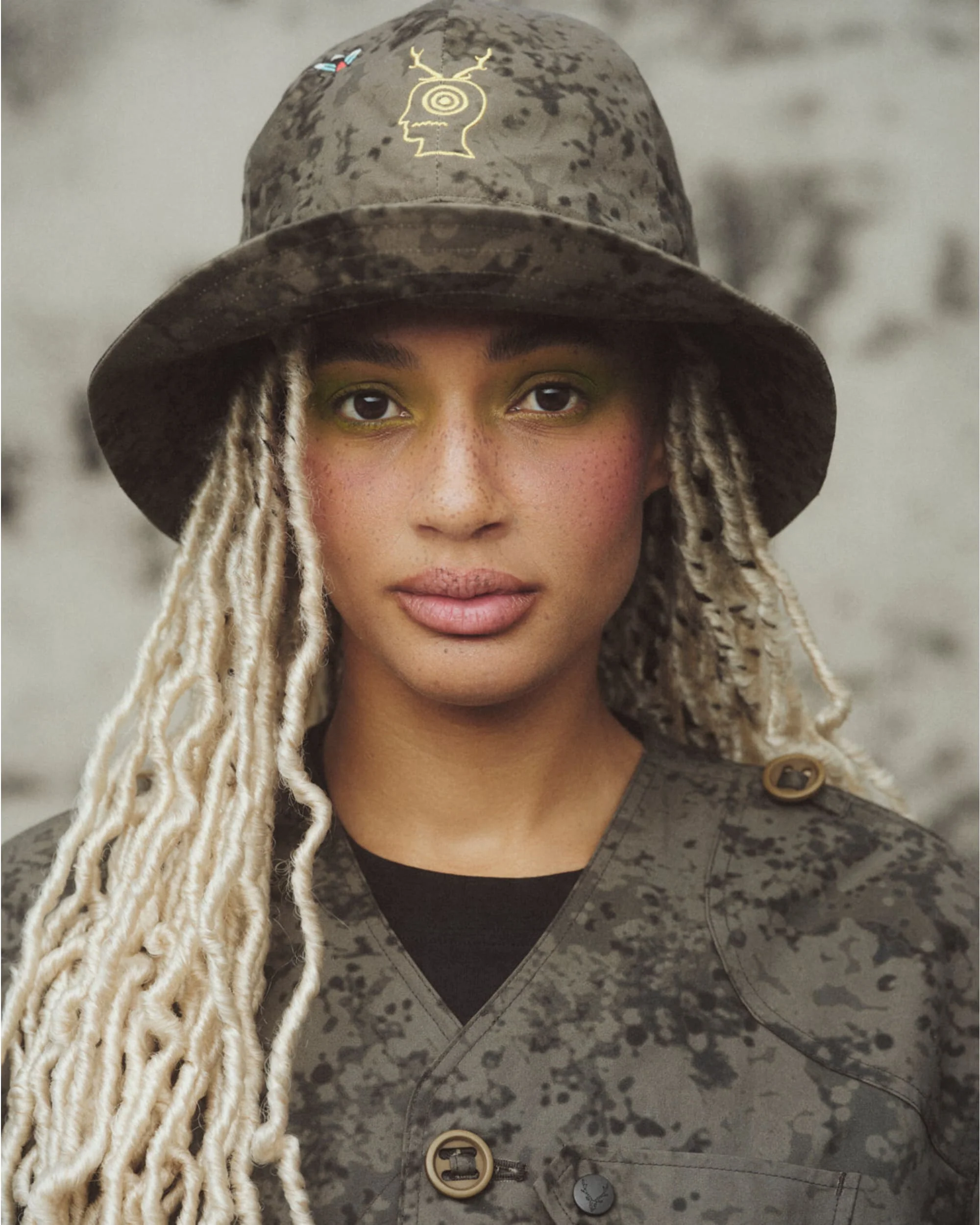 Brain Dead x South2 West8 Fishing Bucket Hat - Grey - Image 2