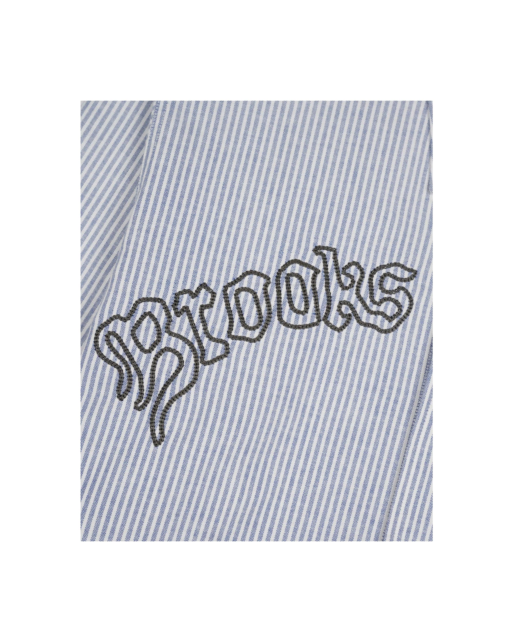 Brooks Brothers California Embroidered Striped Oxford Button Up Shirt - Blue - Image 4