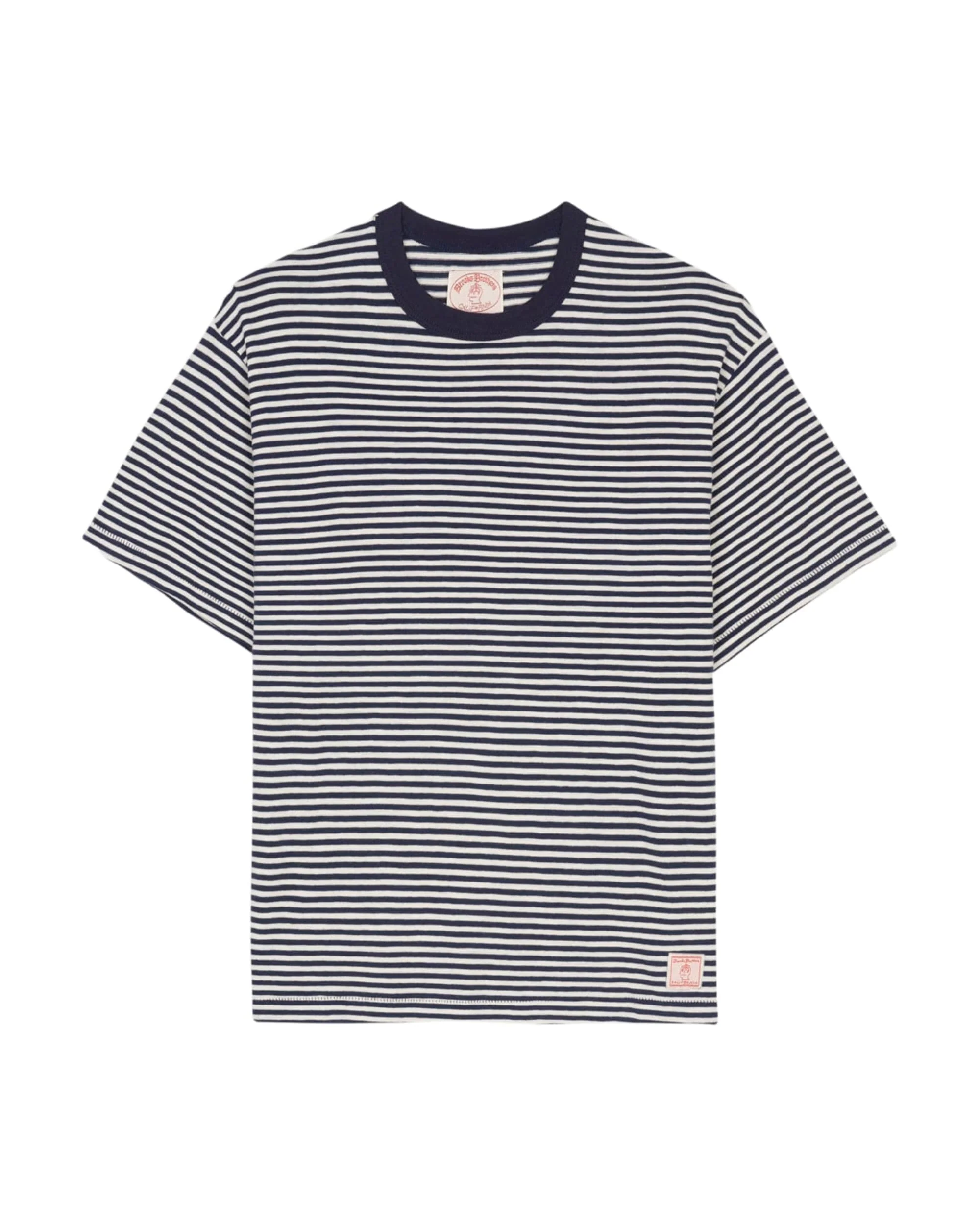 Brooks Brothers California Loose Knit Striped T-Shirt - Navy