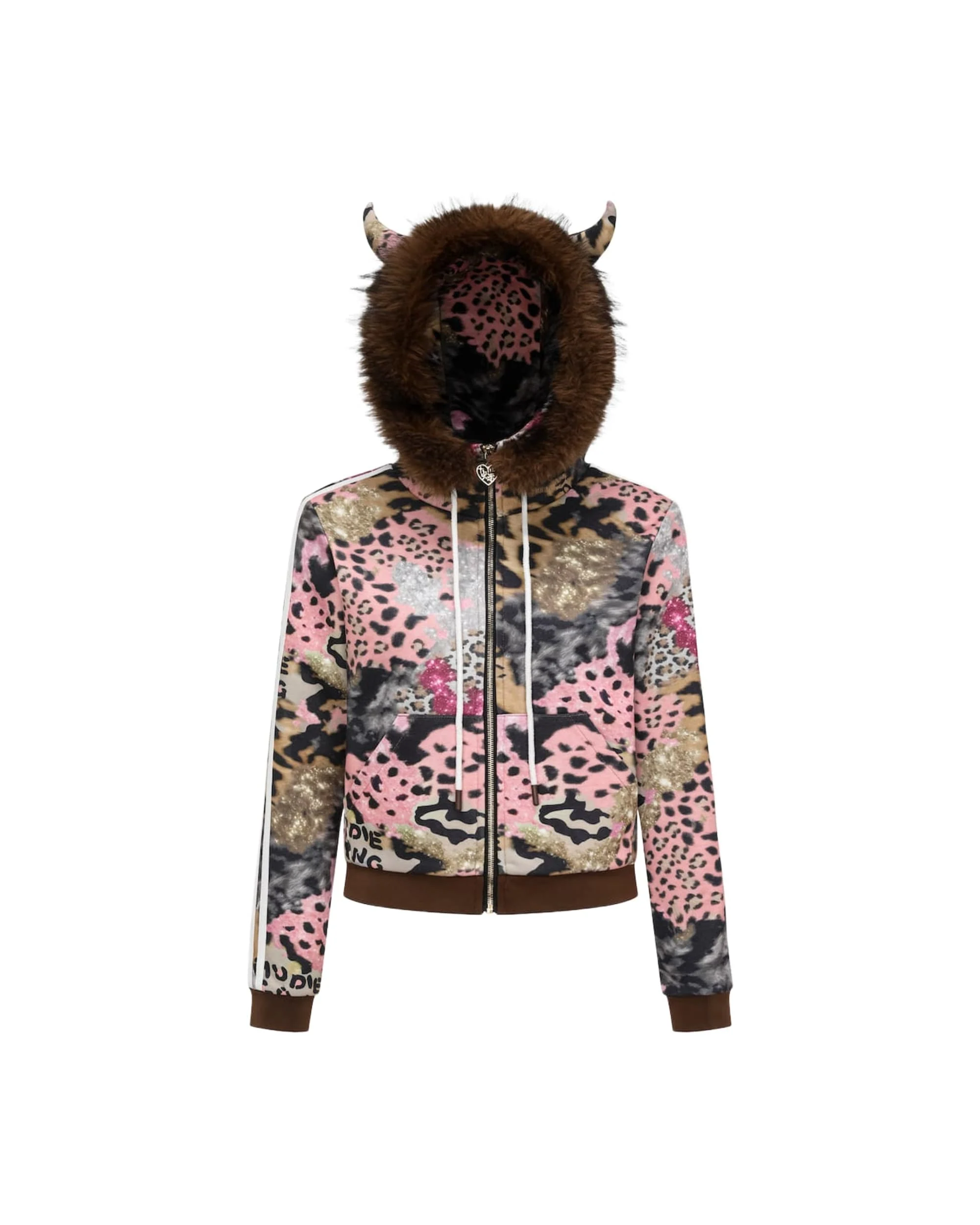 Brown Leopard Print Hoodie