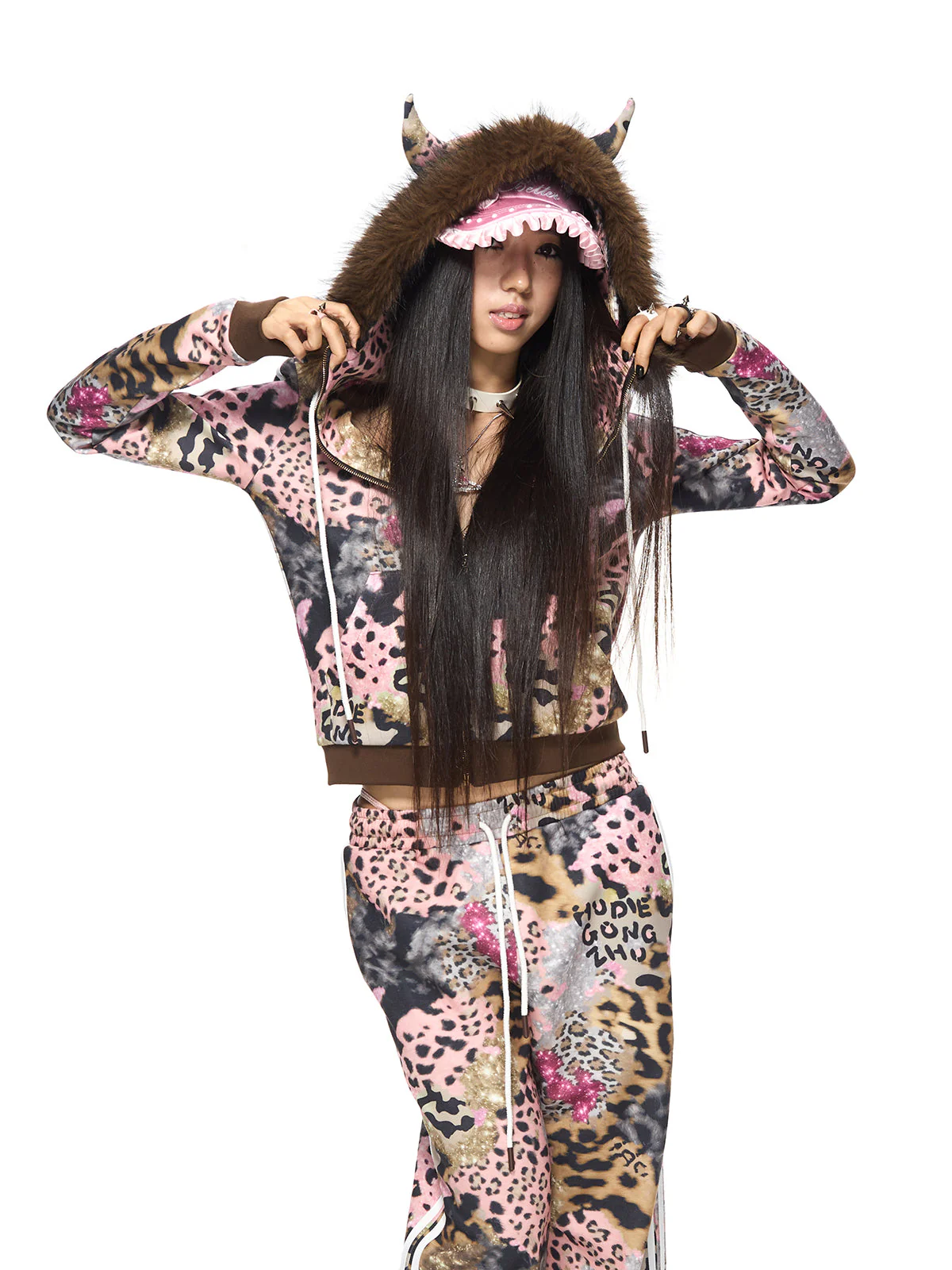 Brown Leopard Print Hoodie - Image 10