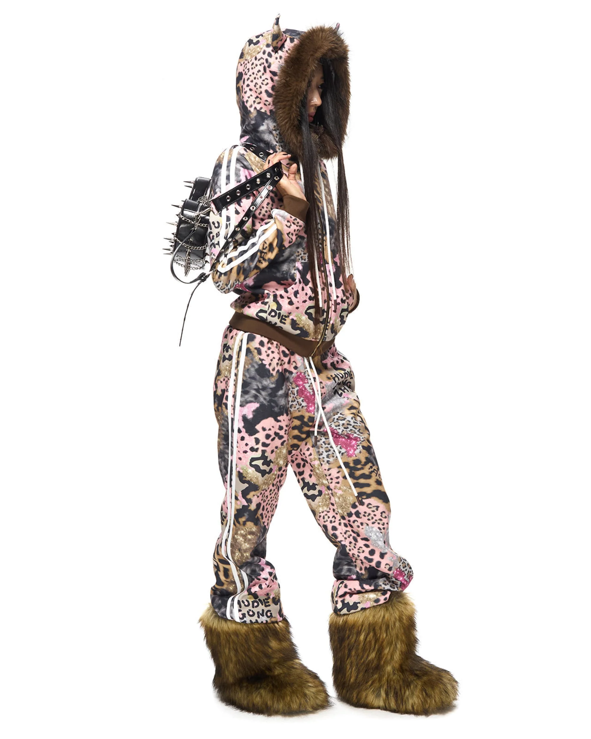 Brown Leopard Print Hoodie - Image 6