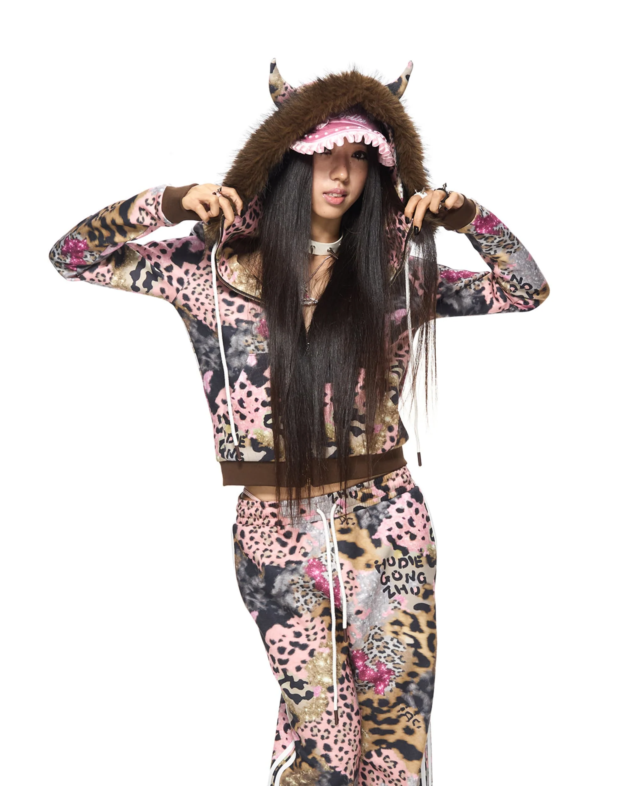 Brown Leopard Print Hoodie - Image 7