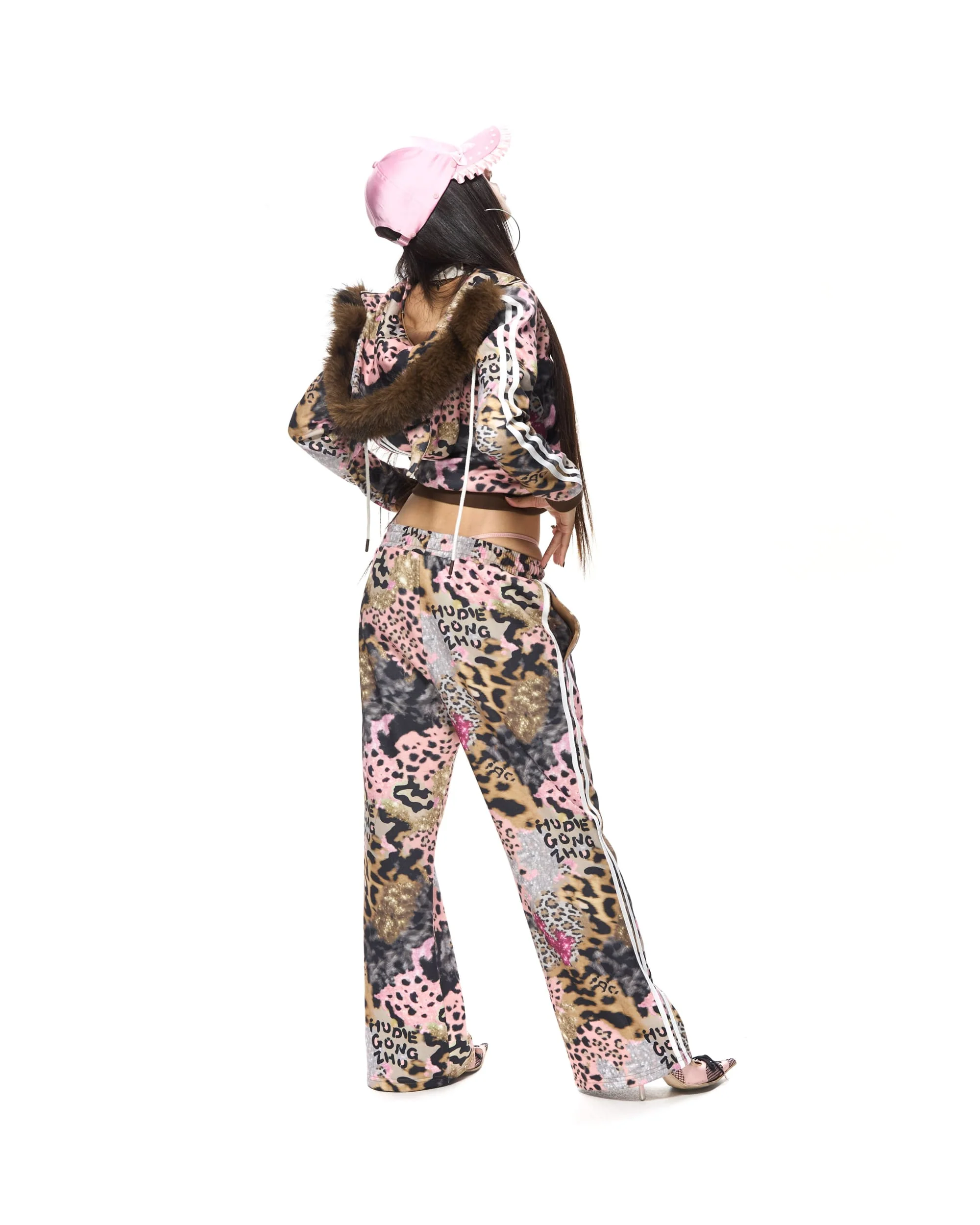 Brown Leopard Print Sweatpants - Image 3
