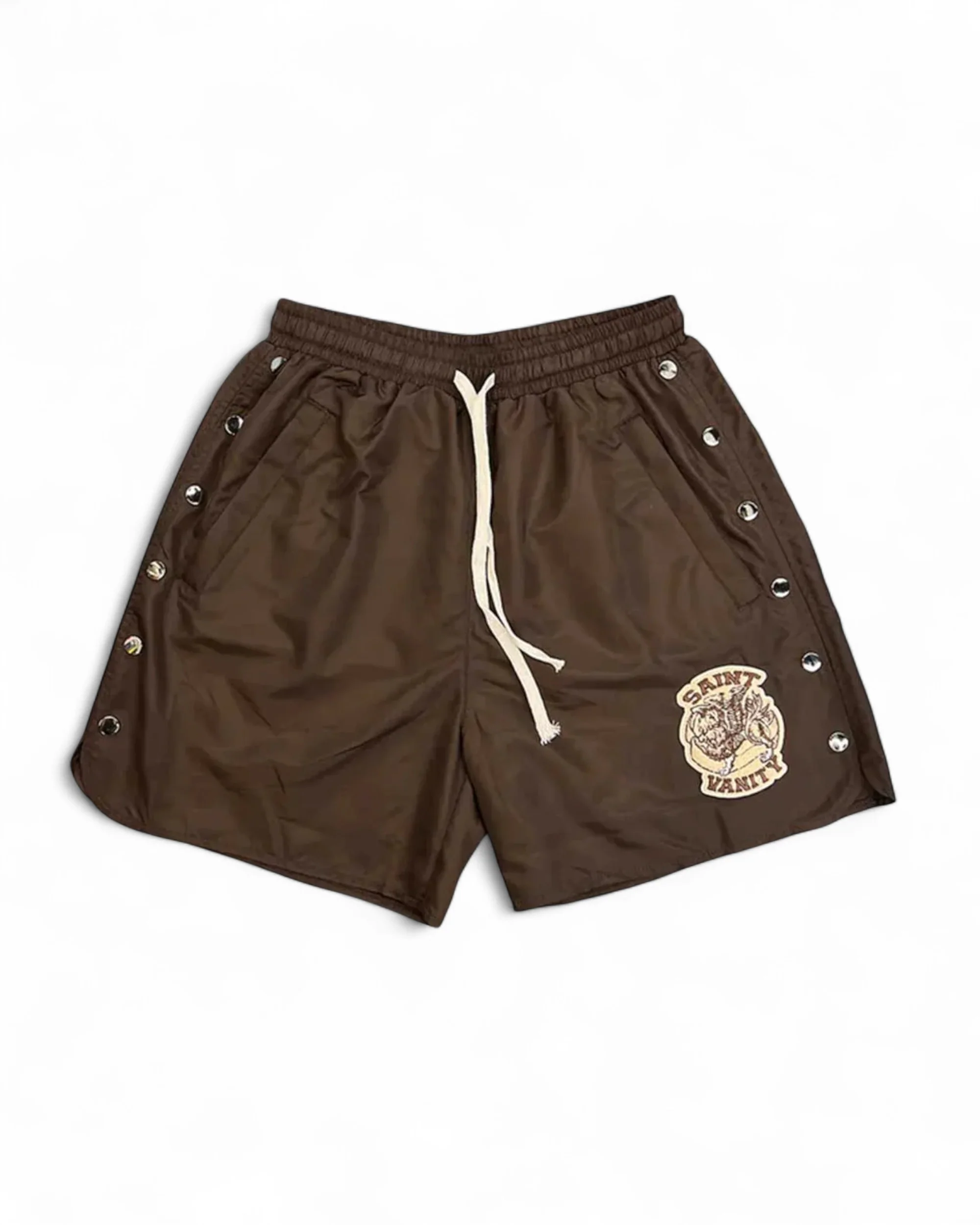 BROWN NYLON SHORTS