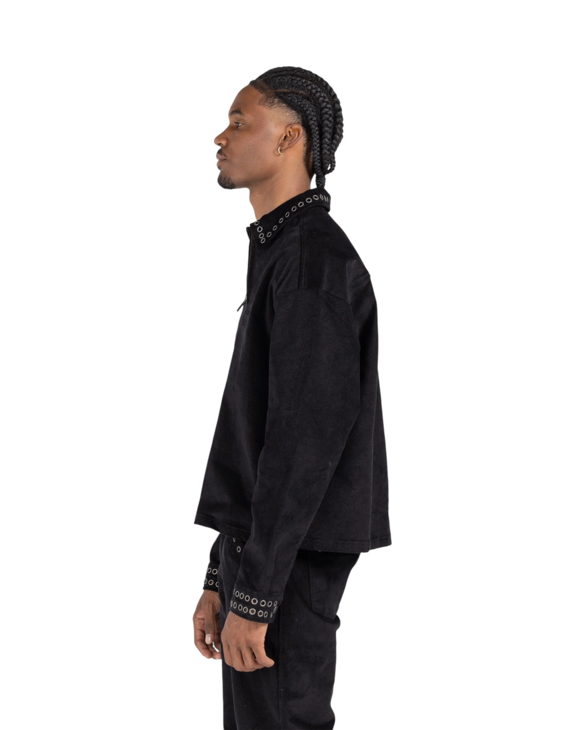 Brushed 1/4 Zip - Black - Image 5
