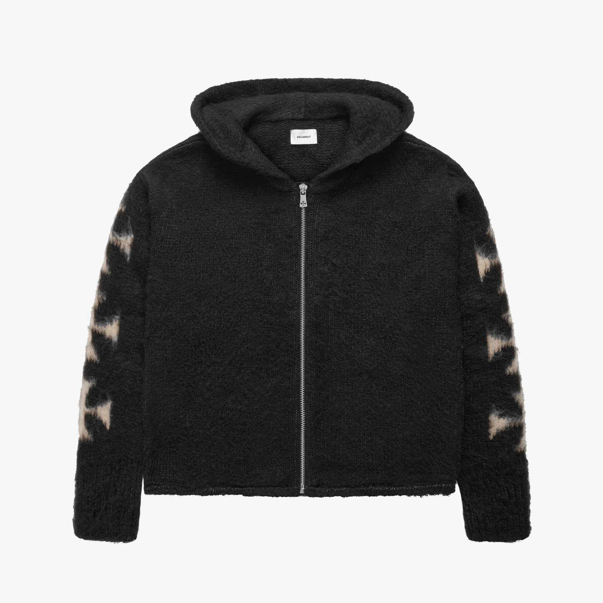 BRUSHED CROSS ZIP KNIT HOODIE - Image 8