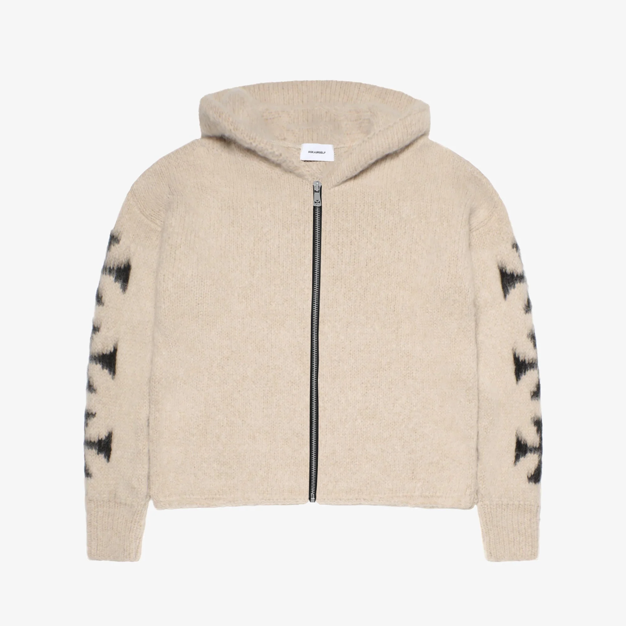 BRUSHED CROSS ZIP KNIT HOODIE - Image 5