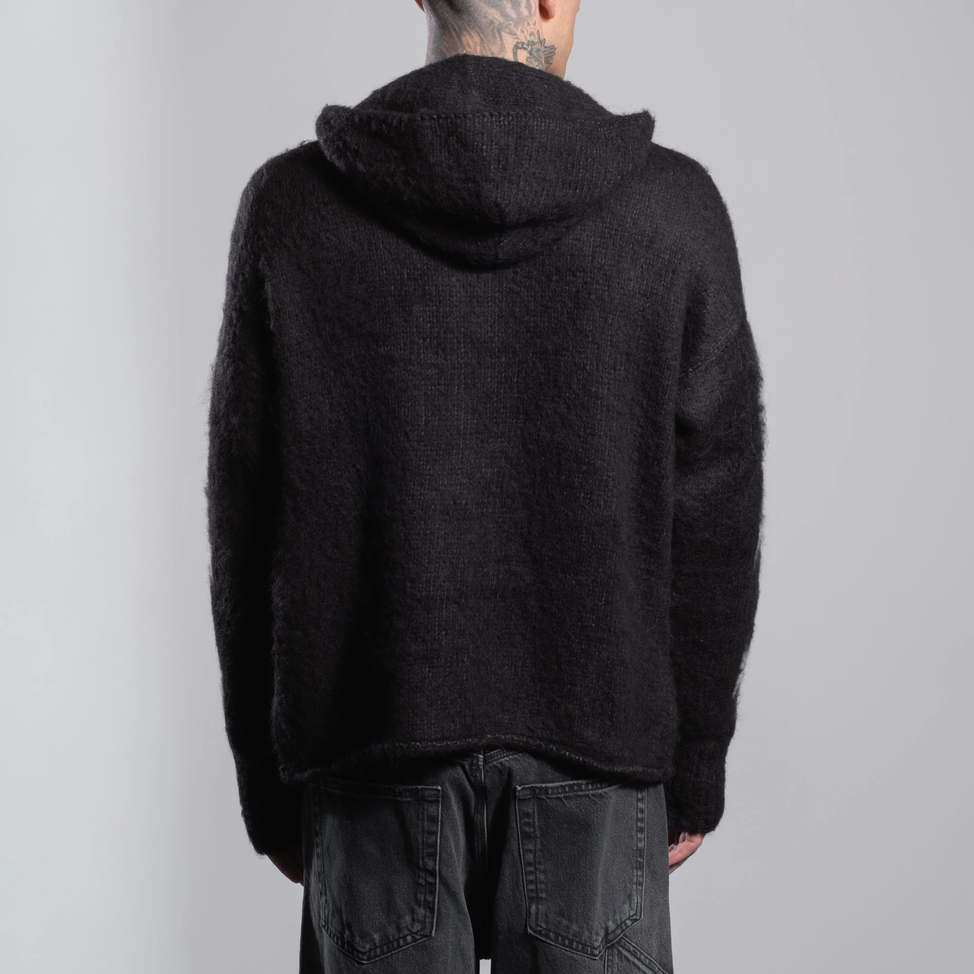 BRUSHED CROSS ZIP KNIT HOODIE - Image 8