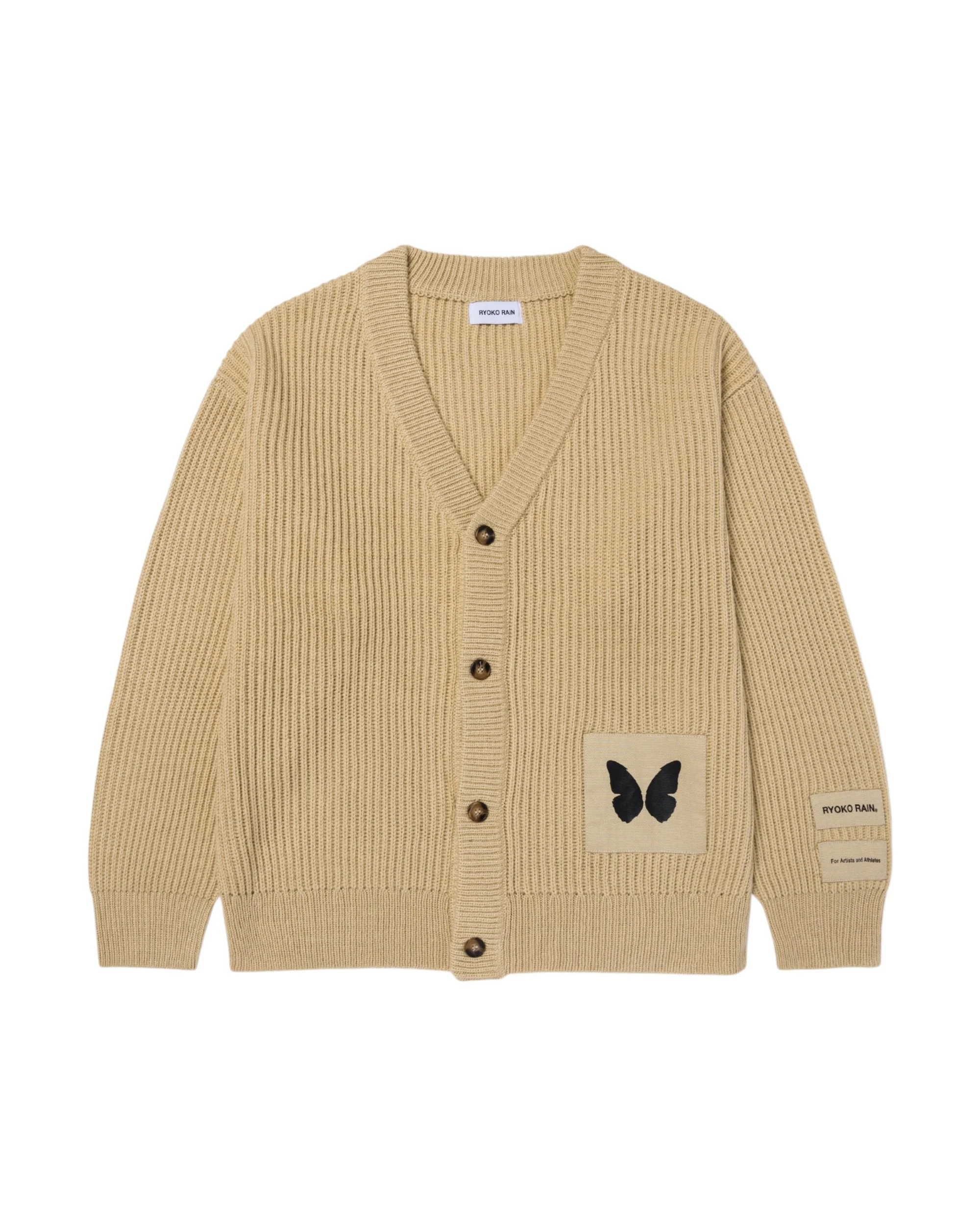 BUTTERFLY KNITTED CARDIGAN - TAN