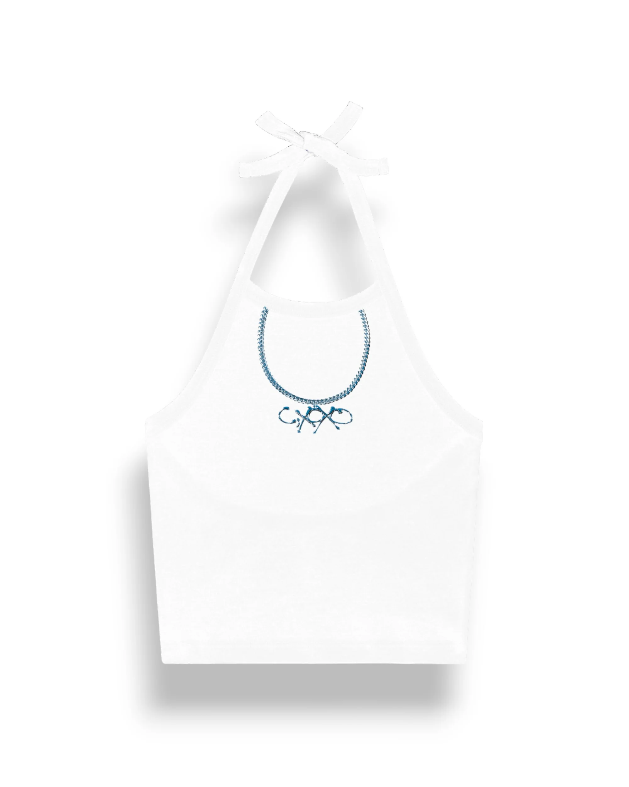 C,XOXO Chain Halter Top
