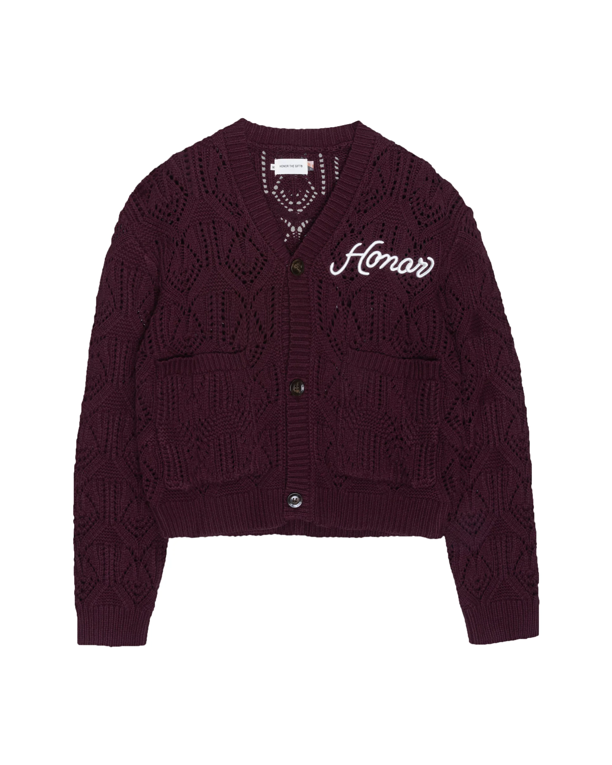 Cable Cardigan - Berry
