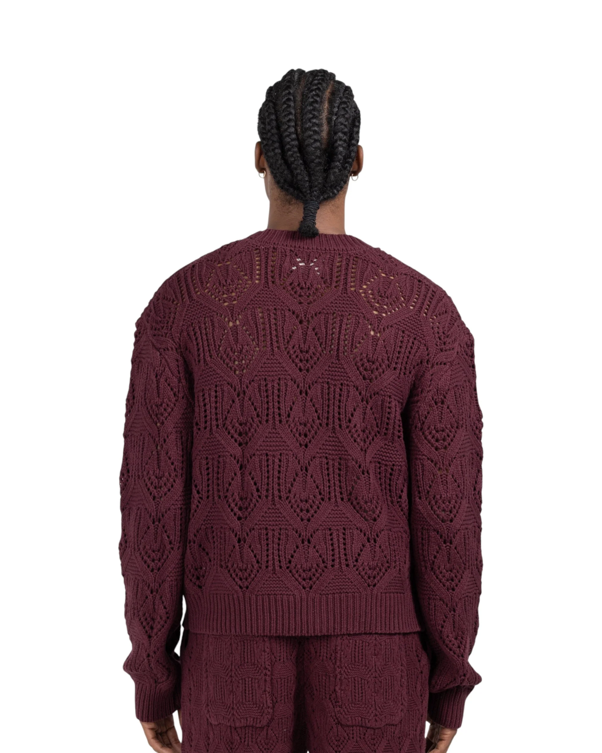 Cable Cardigan - Berry - Image 4
