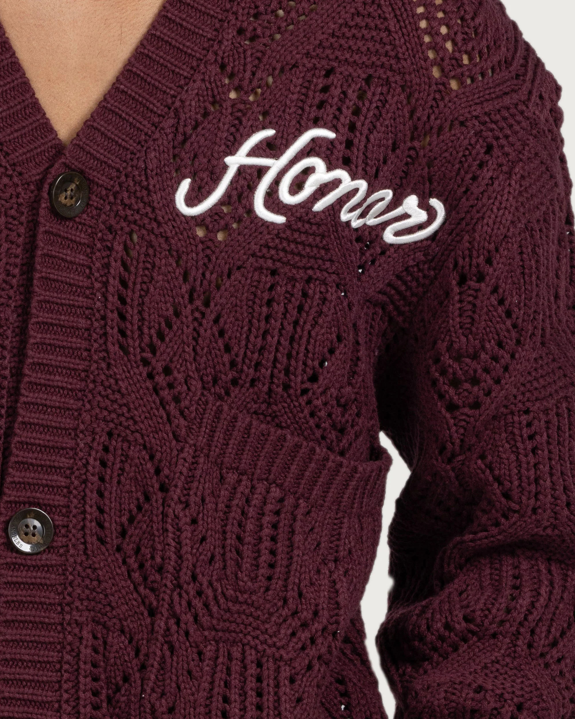 Cable Cardigan - Berry - Image 7