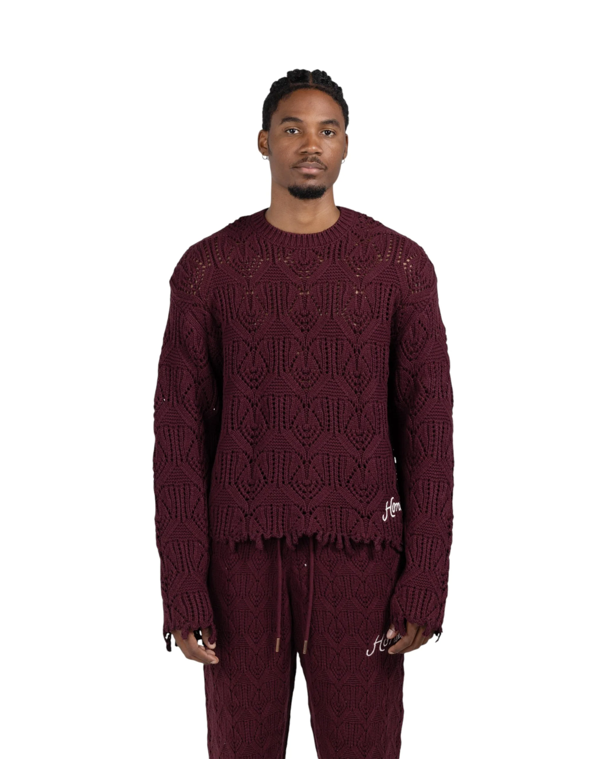 Cable Sweater - Berry - Image 2
