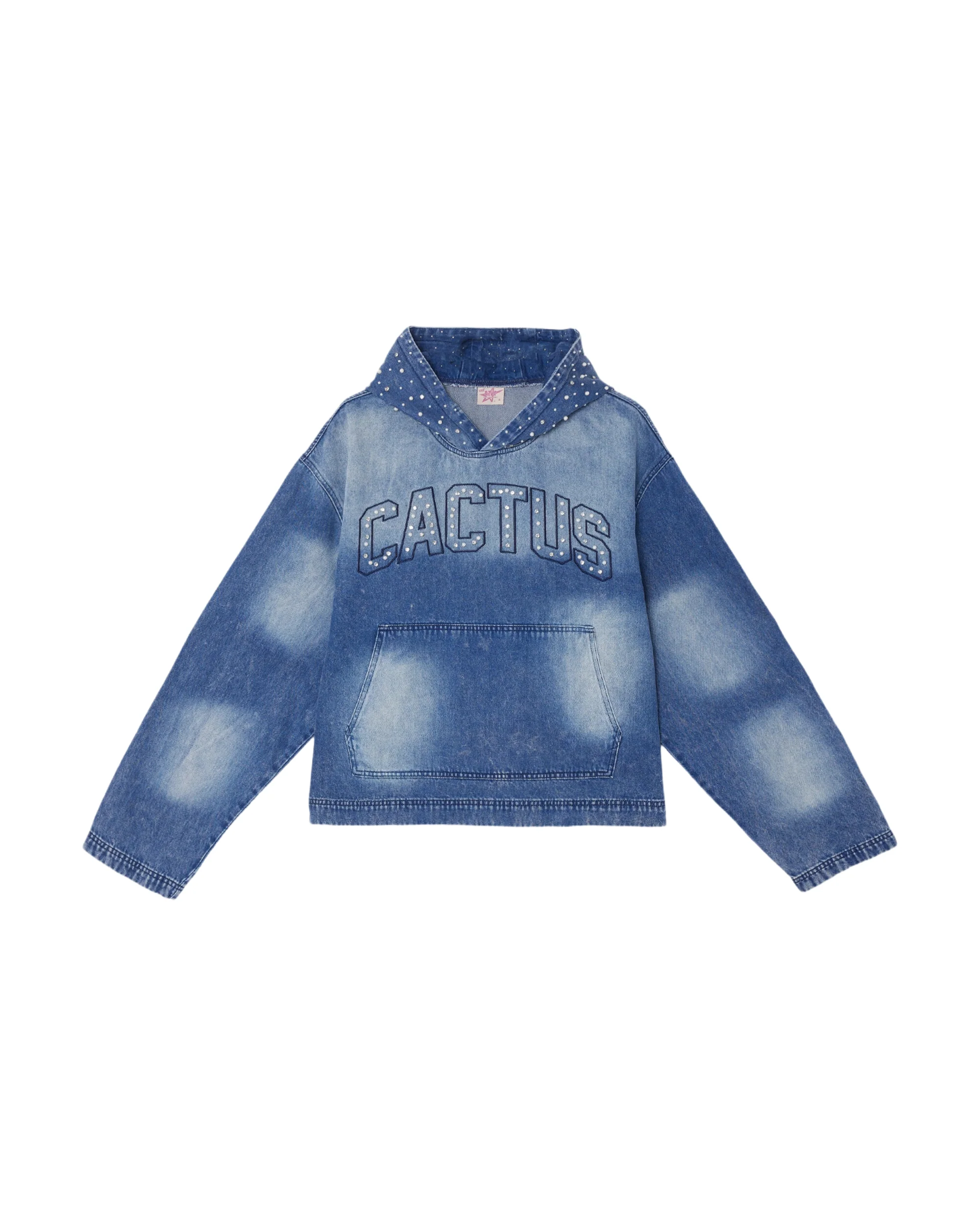 CACTUS CRYSTAL DENIM HOODIE