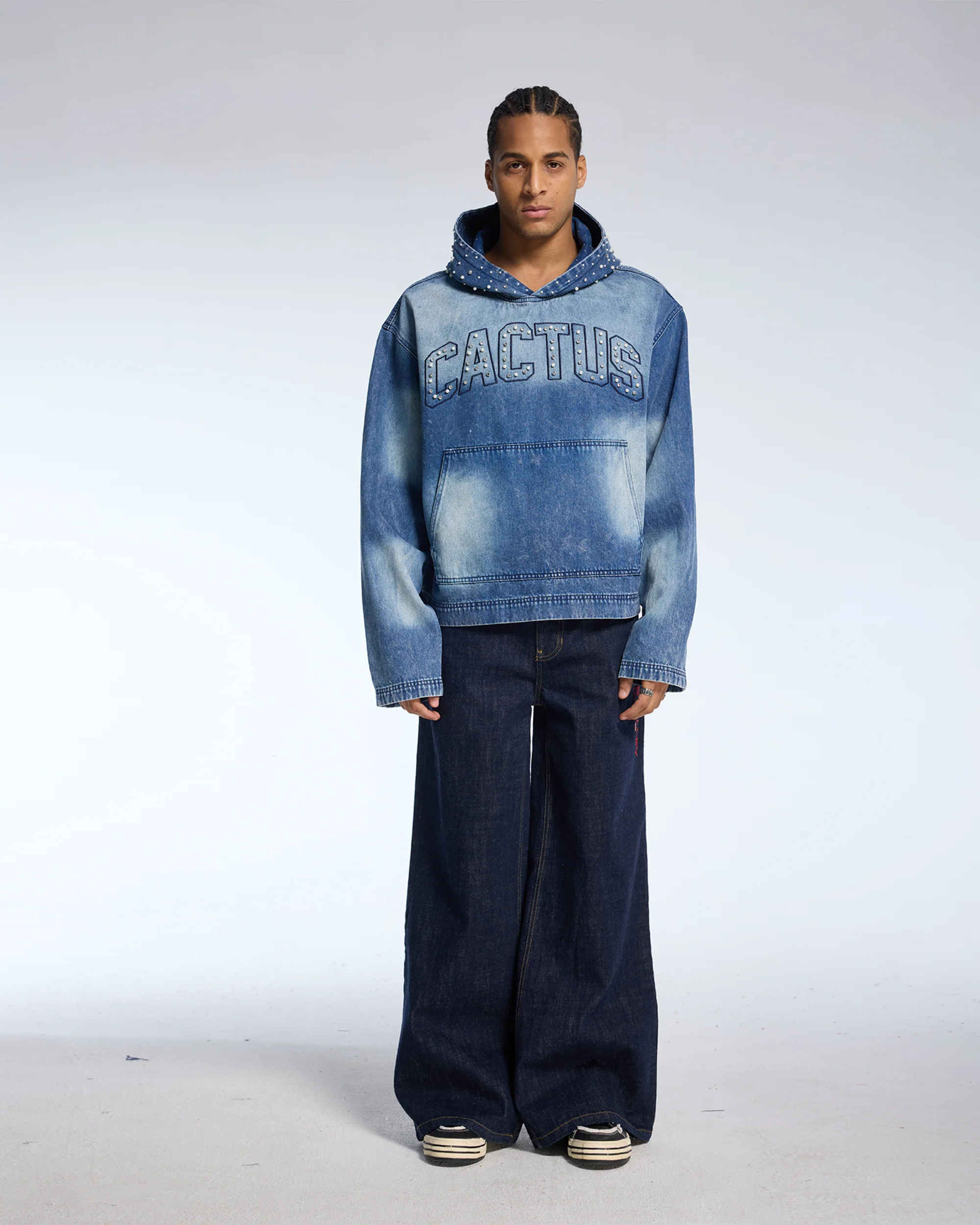 CACTUS CRYSTAL DENIM HOODIE - Image 2