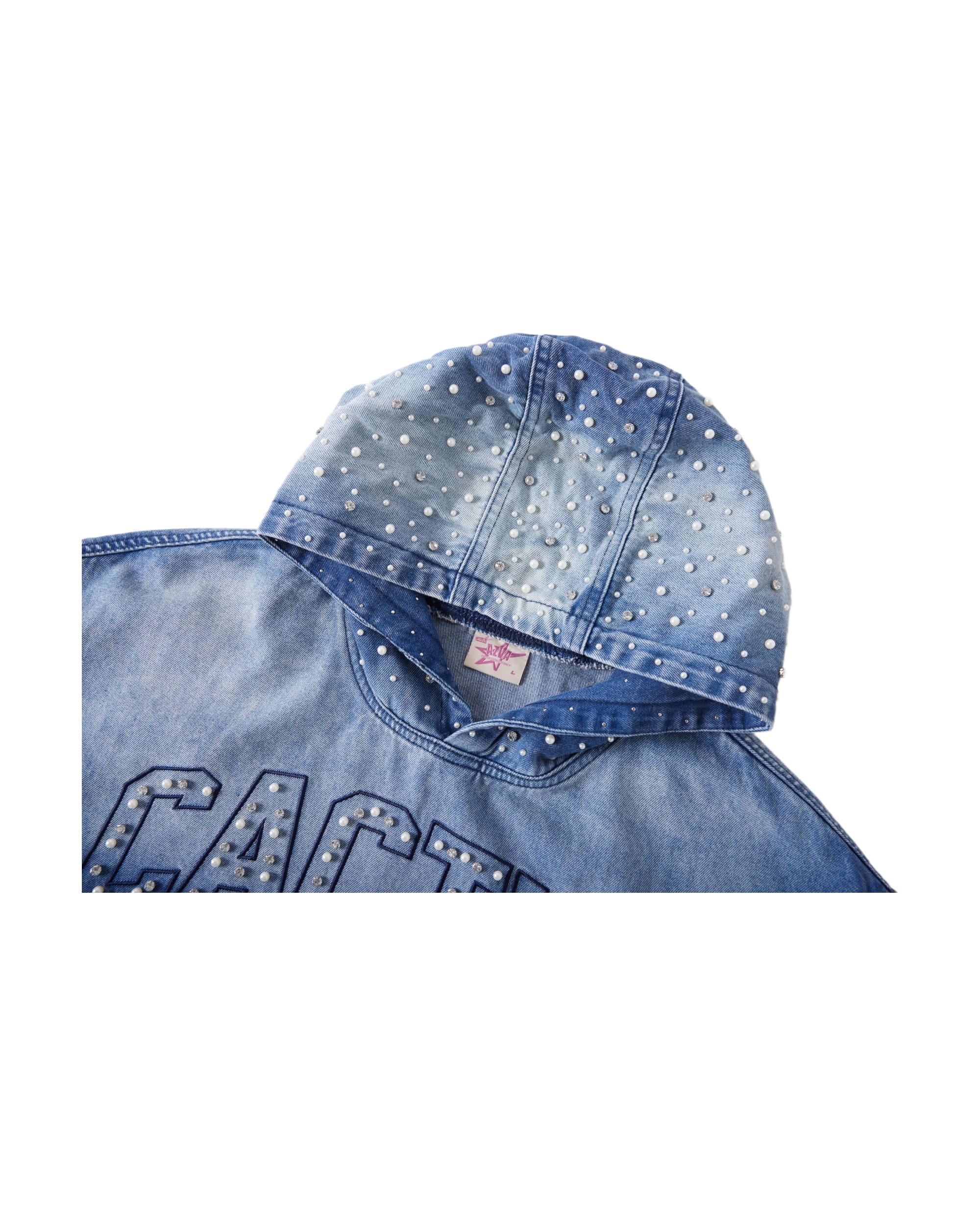 CACTUS CRYSTAL DENIM HOODIE - Image 6