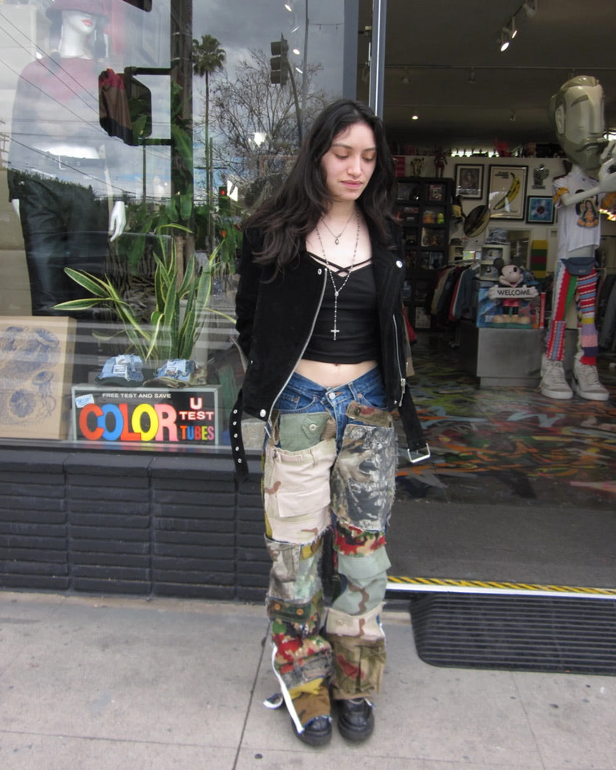 Camo Patchwork Detail Denim // *Random Selection - Image 2