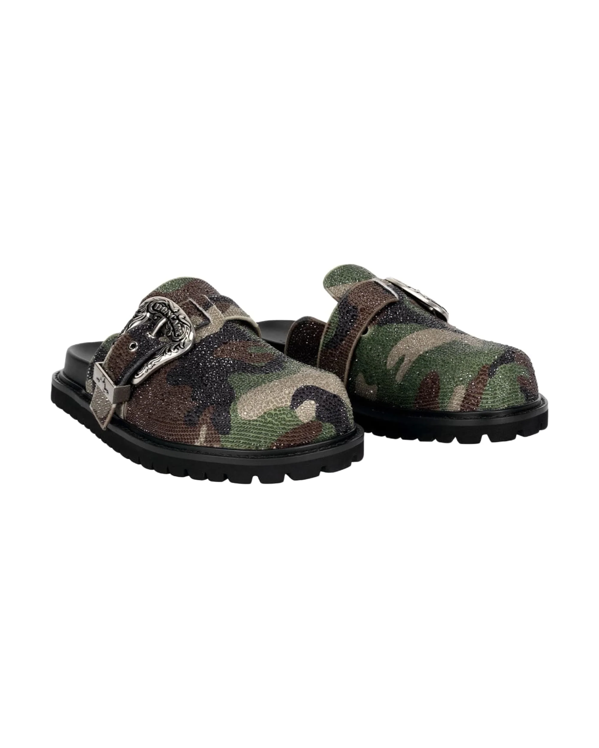 CAMO RHINESTONE LEATHER MULES - Image 6